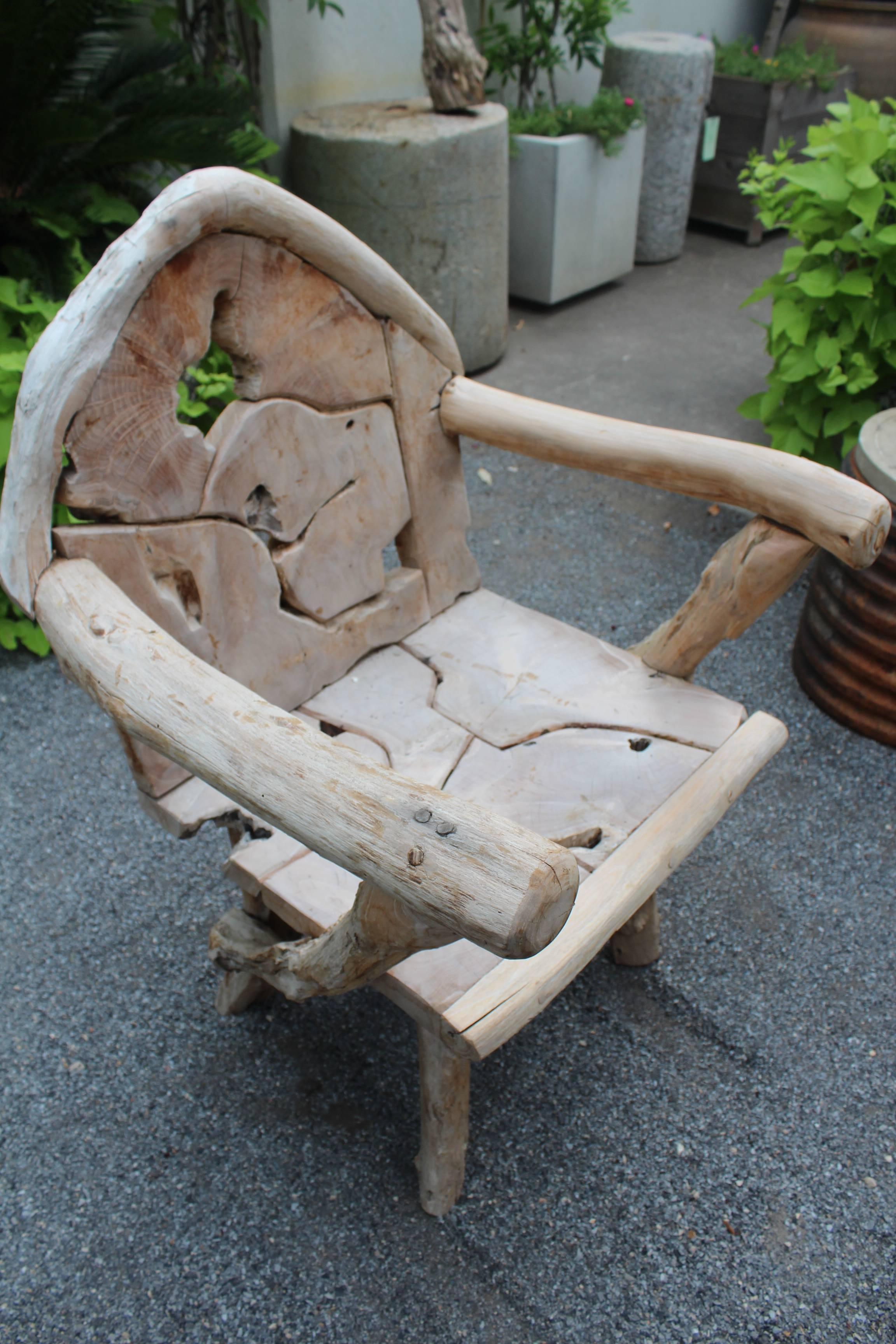 Southeast Asian Organic Folk Art Chair in Teak