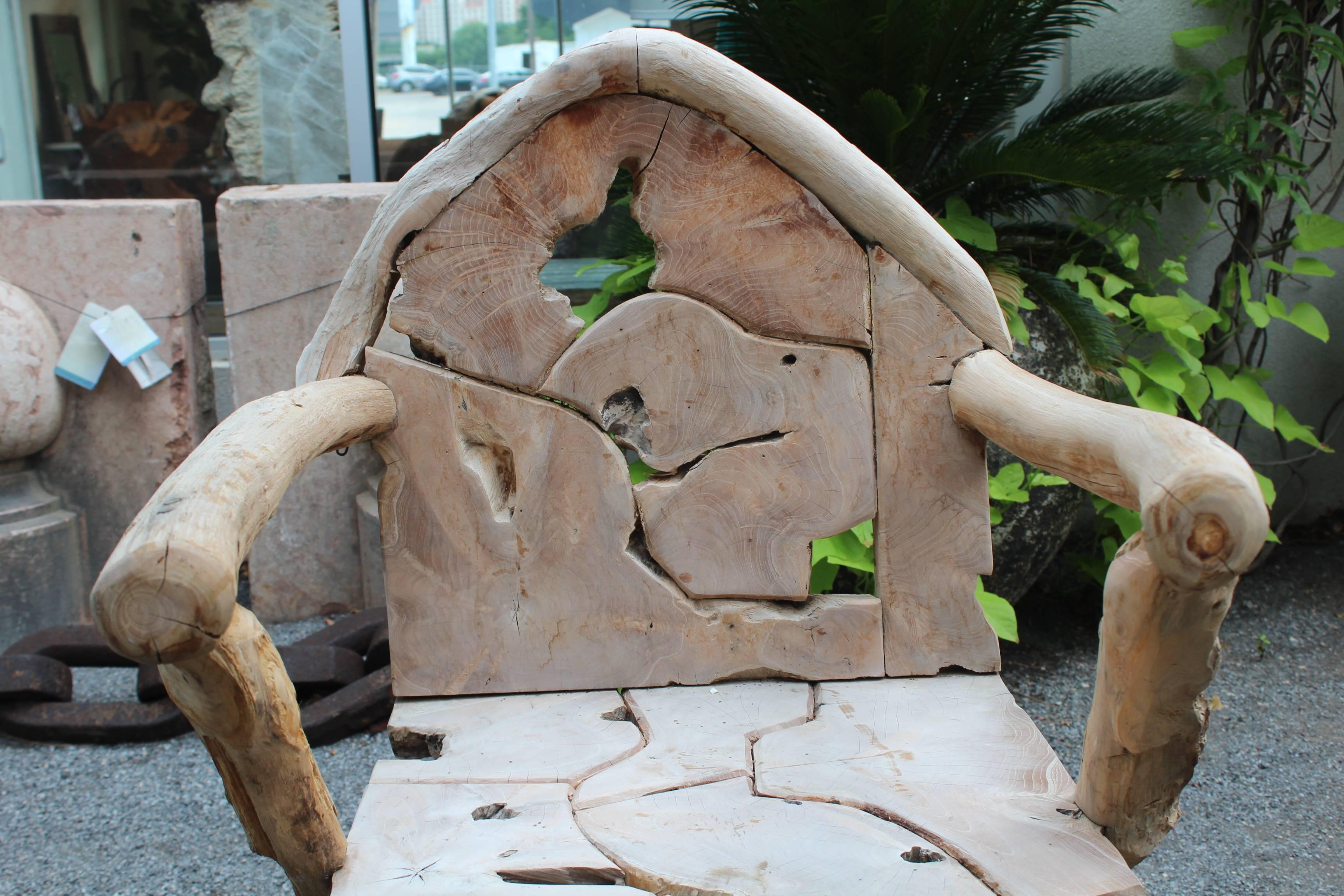 Organic Modern Organic Folk Art Chair in Teak