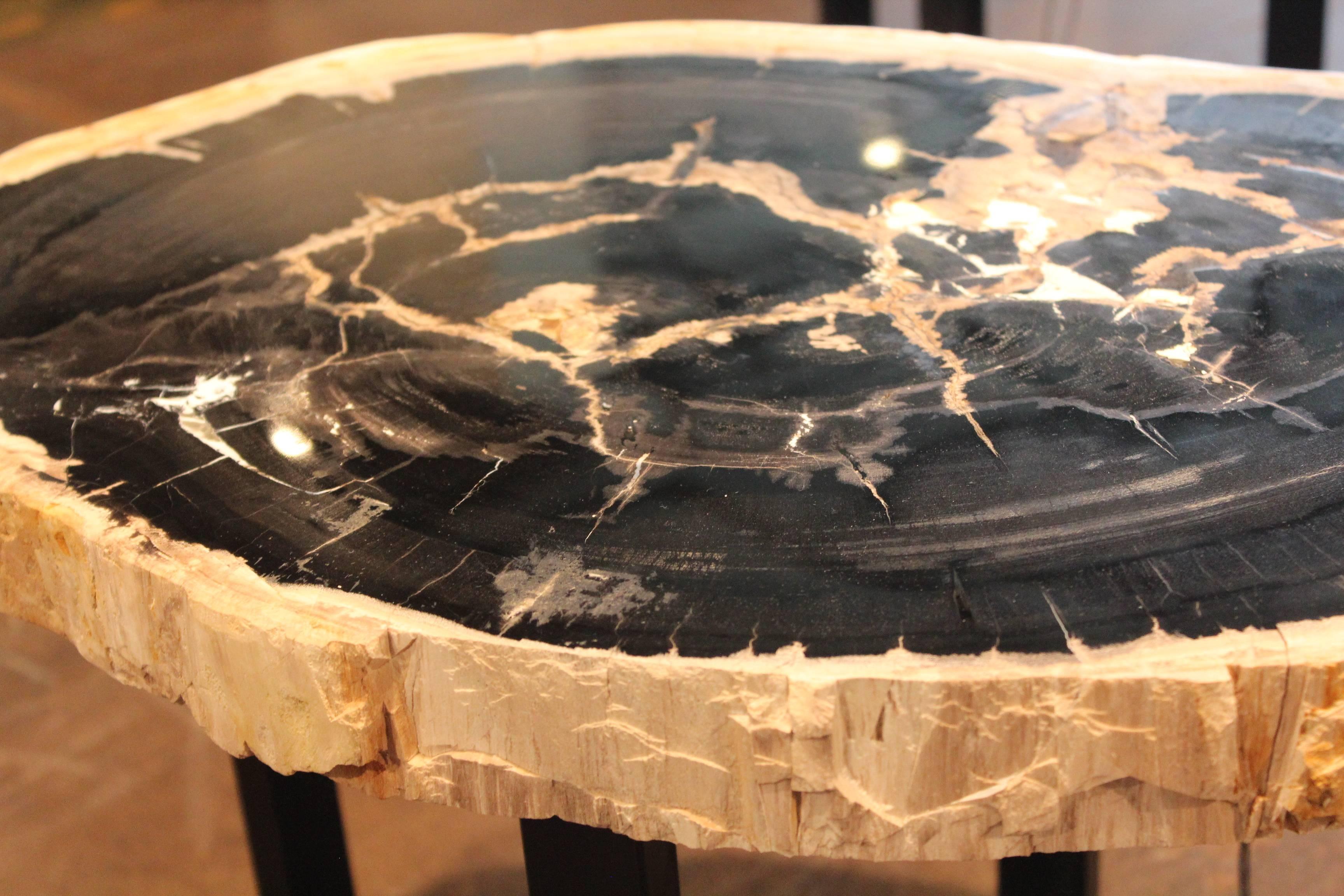 Petrified Wood End Table In Excellent Condition In Dallas, TX