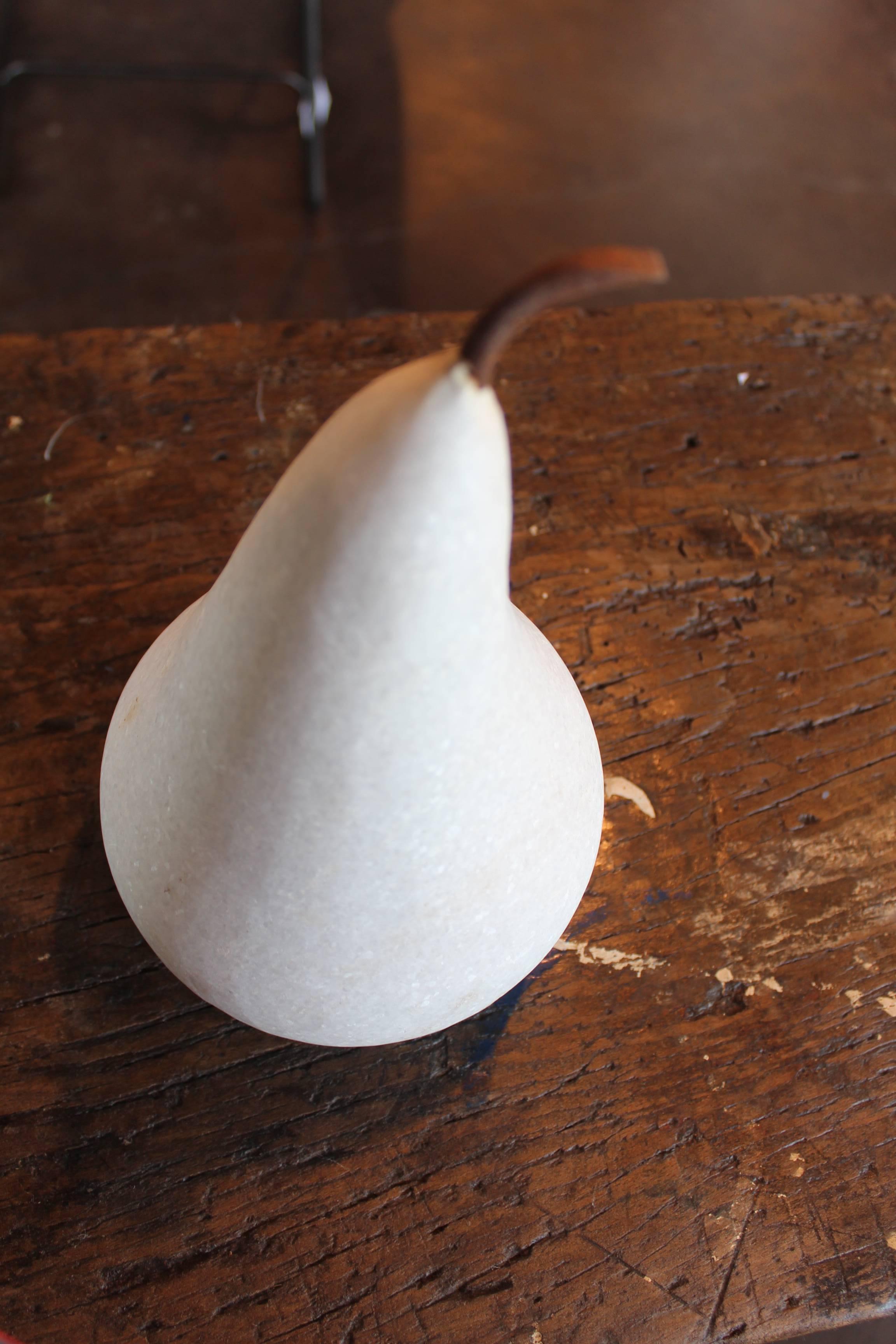 Modern Large Marble Pear with Iron Stem