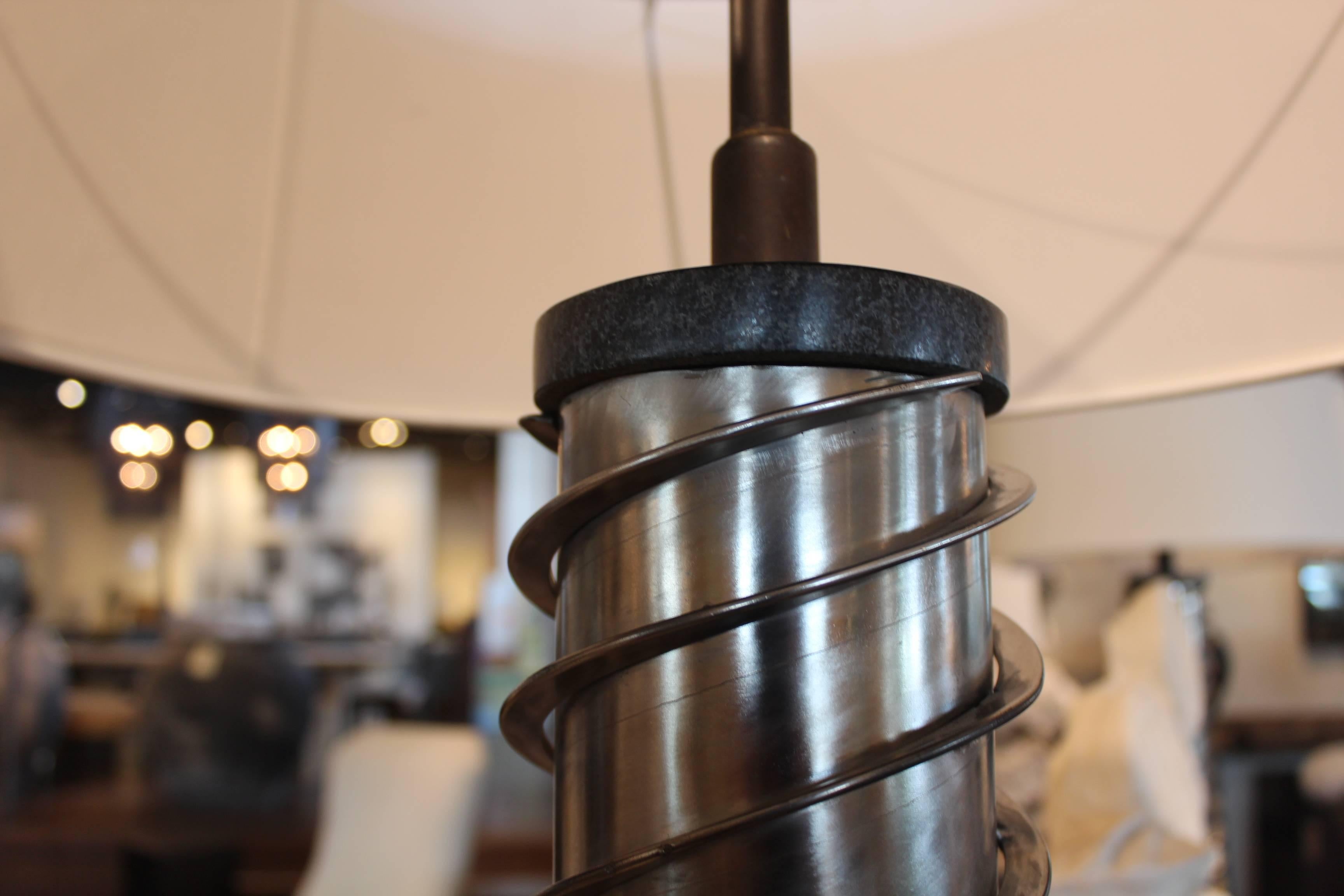 Vintage French Stainless Steel Industrial Spiral In Excellent Condition In Dallas, TX