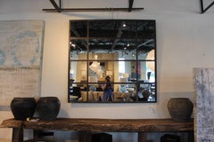 Antique French Industrial Window Frame as Mirror, Flanders, circa 1900