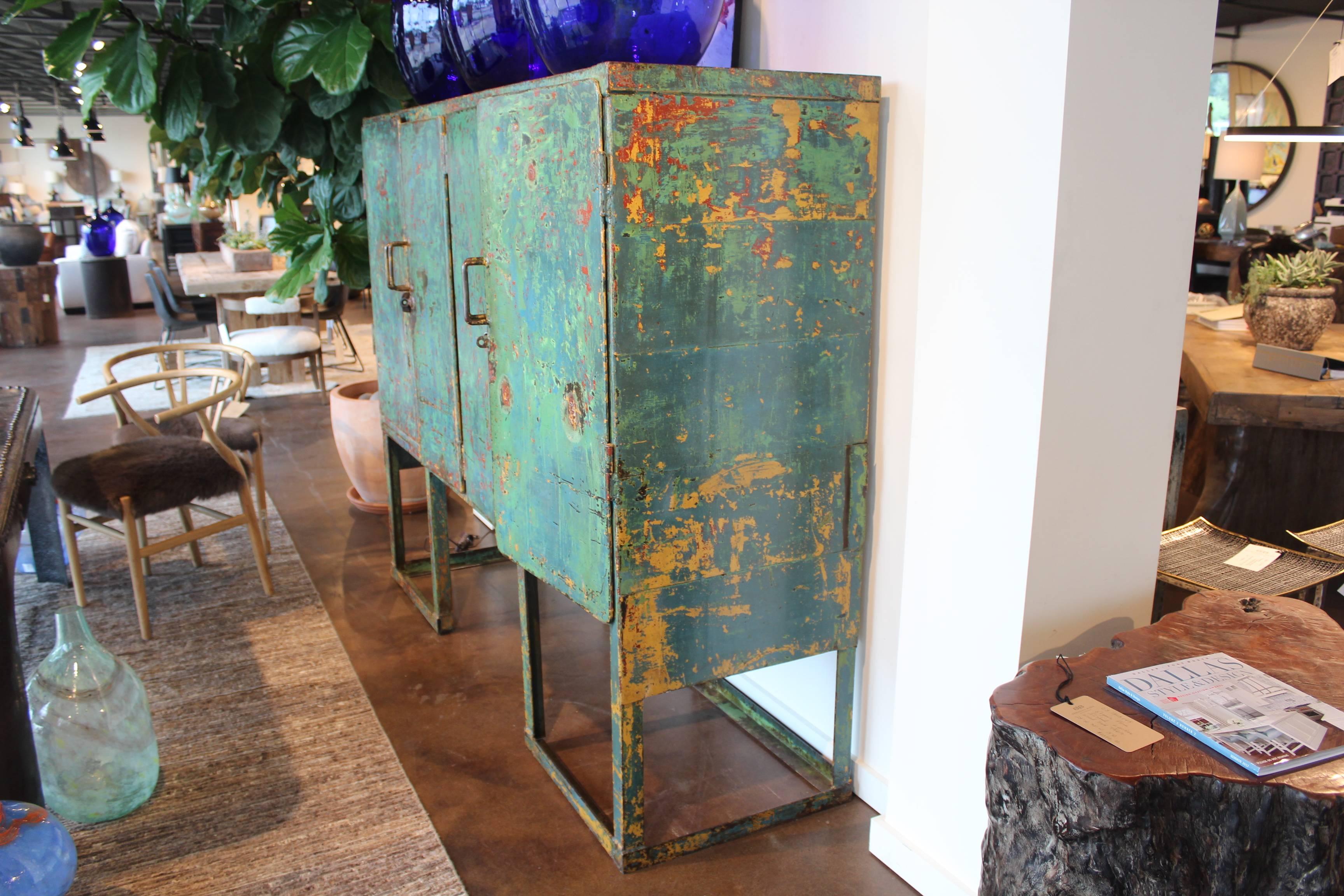 Vintage French street storage cabinet. Originally commissioned for the
'Department Peinture