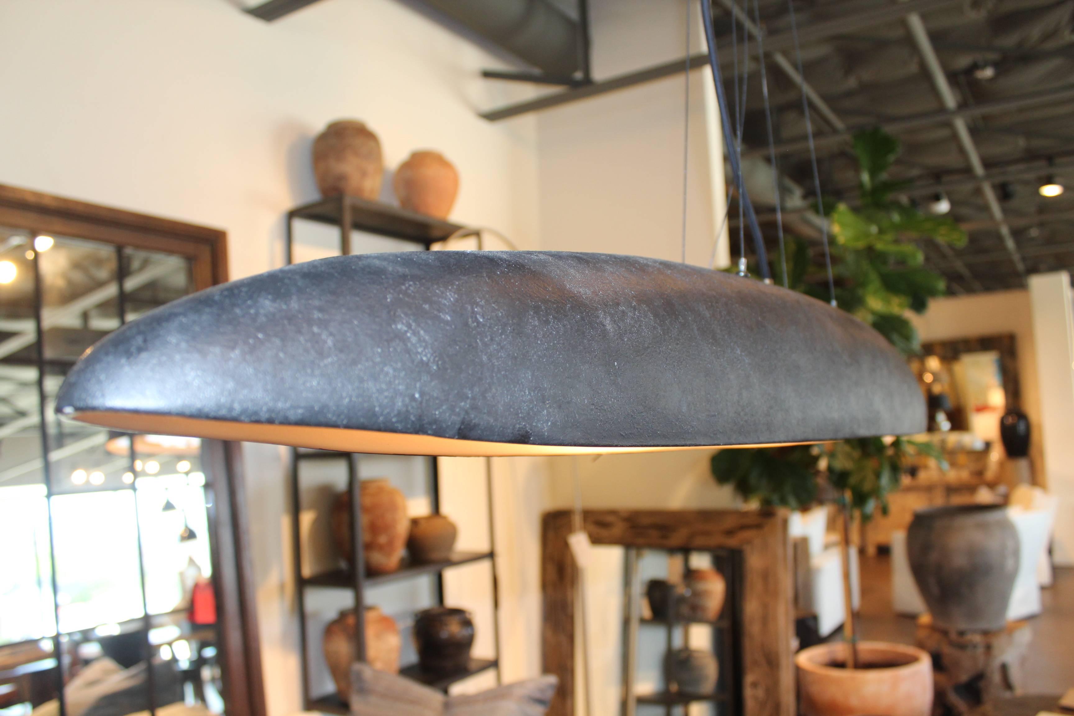 Modern Elongated Oval Ceramic Chandelier Designed by Brendan Bass, Made in Italy