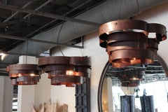 Sculptural Steel Chandelier in Sealed Natural Rust