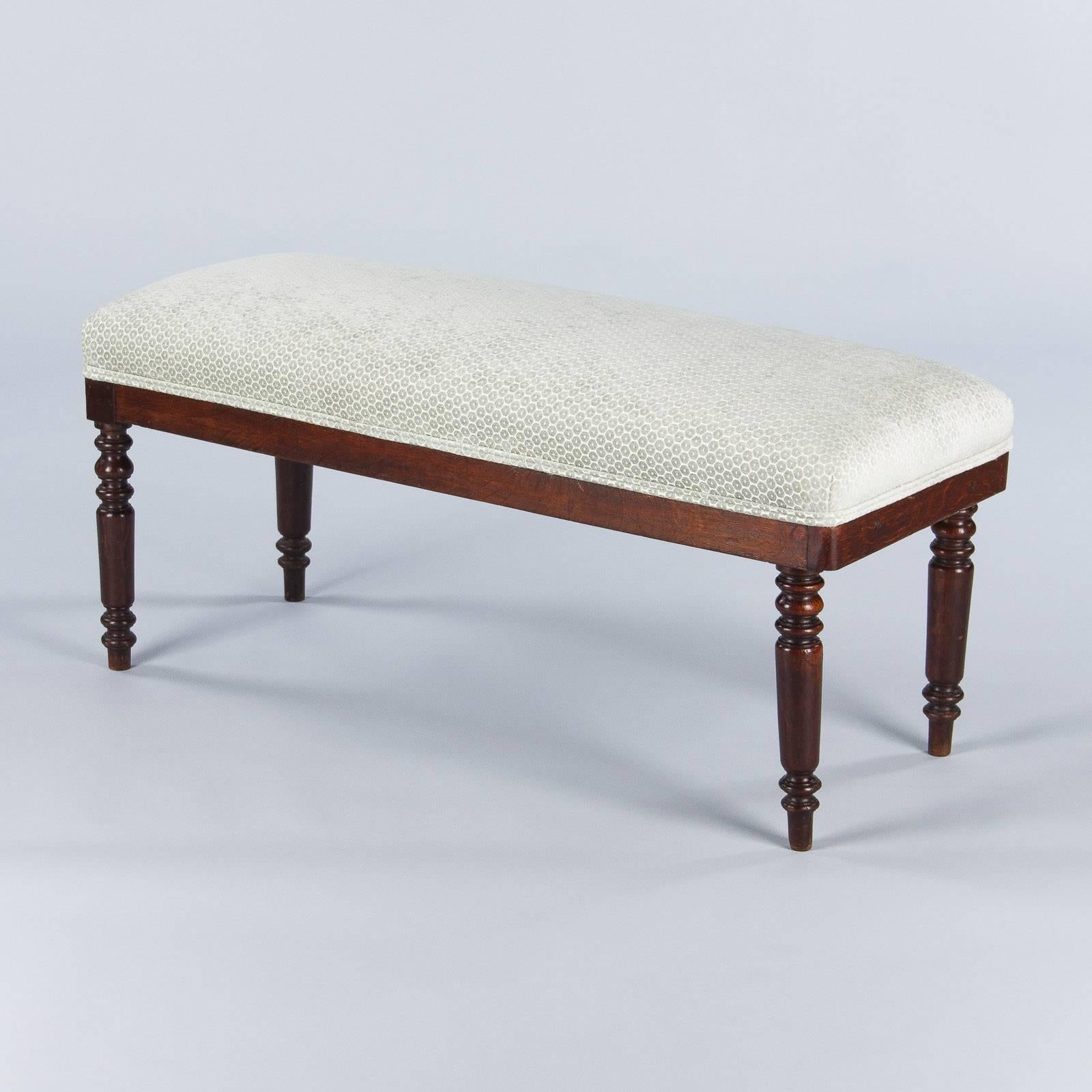 French Louis Philippe Style Upholstered Bench, Early 1900s 5
