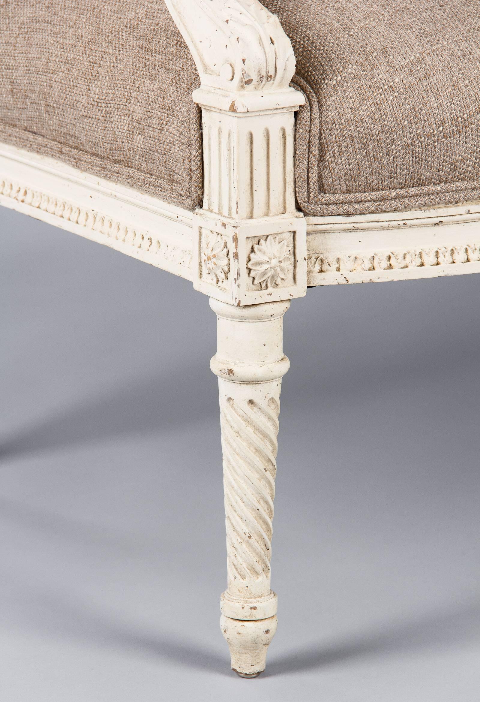 French Louis XVI Style Painted Settee, Early 1900s 1