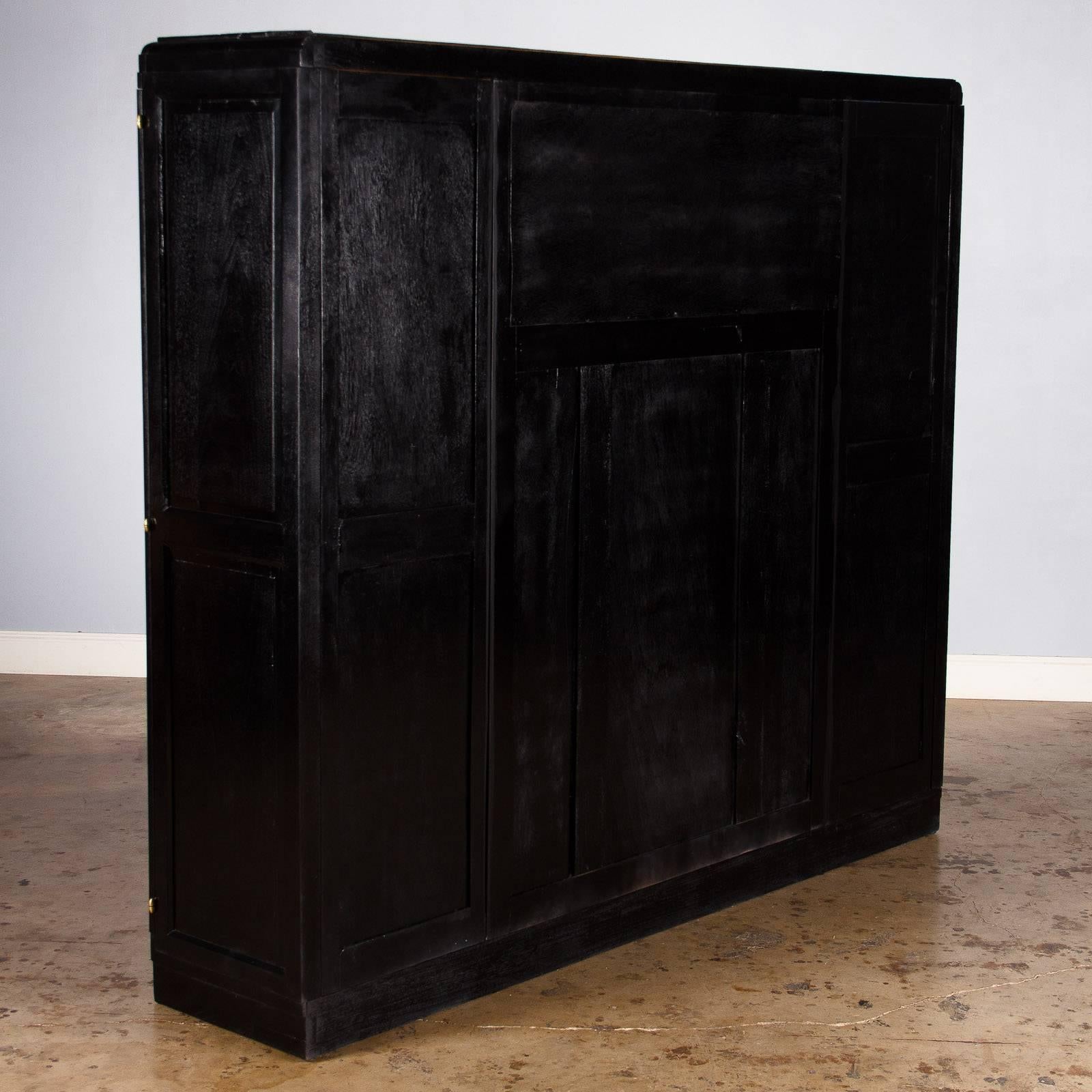 French Art Deco Black Cabinet or Armoire, 1930s 1