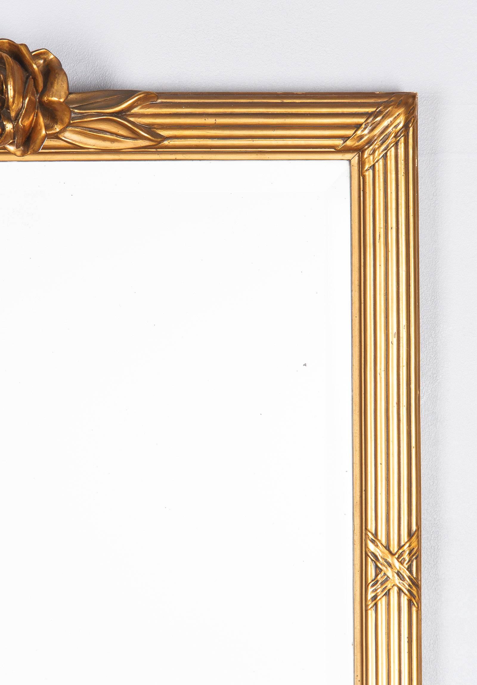 Louis XVI Style Giltwood Mirror, circa 1930s In Good Condition In Austin, TX