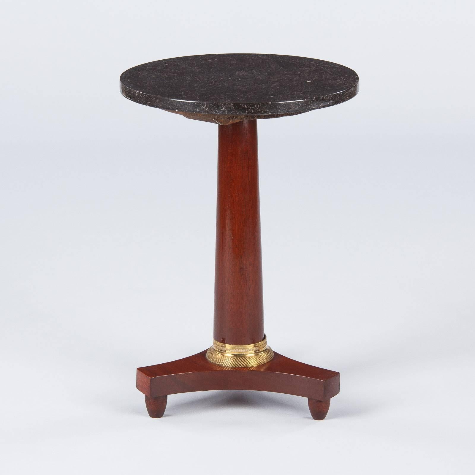French Empire Style Marble-Top Mahogany Side Table, 1920s 4