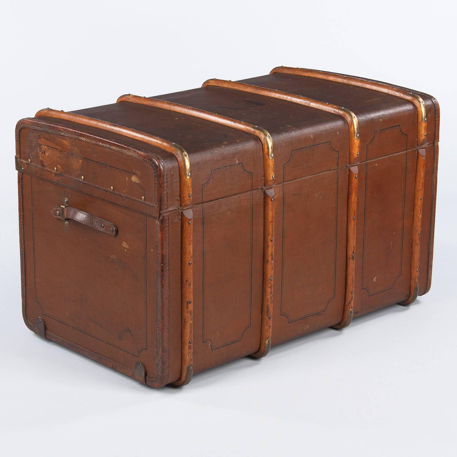 French Traveling Steamer Trunk, Early 1900s 5
