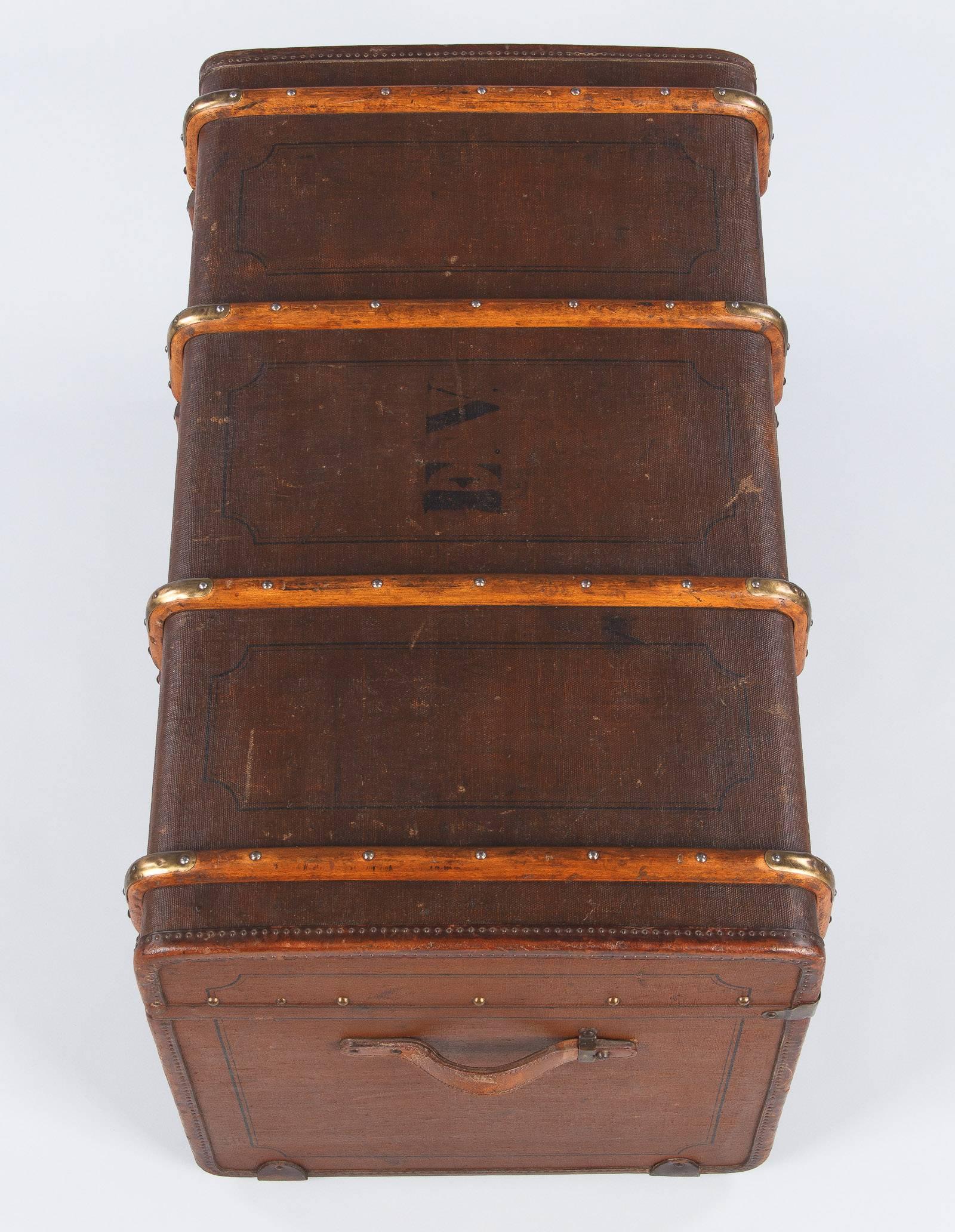 French Traveling Steamer Trunk, Early 1900s 1