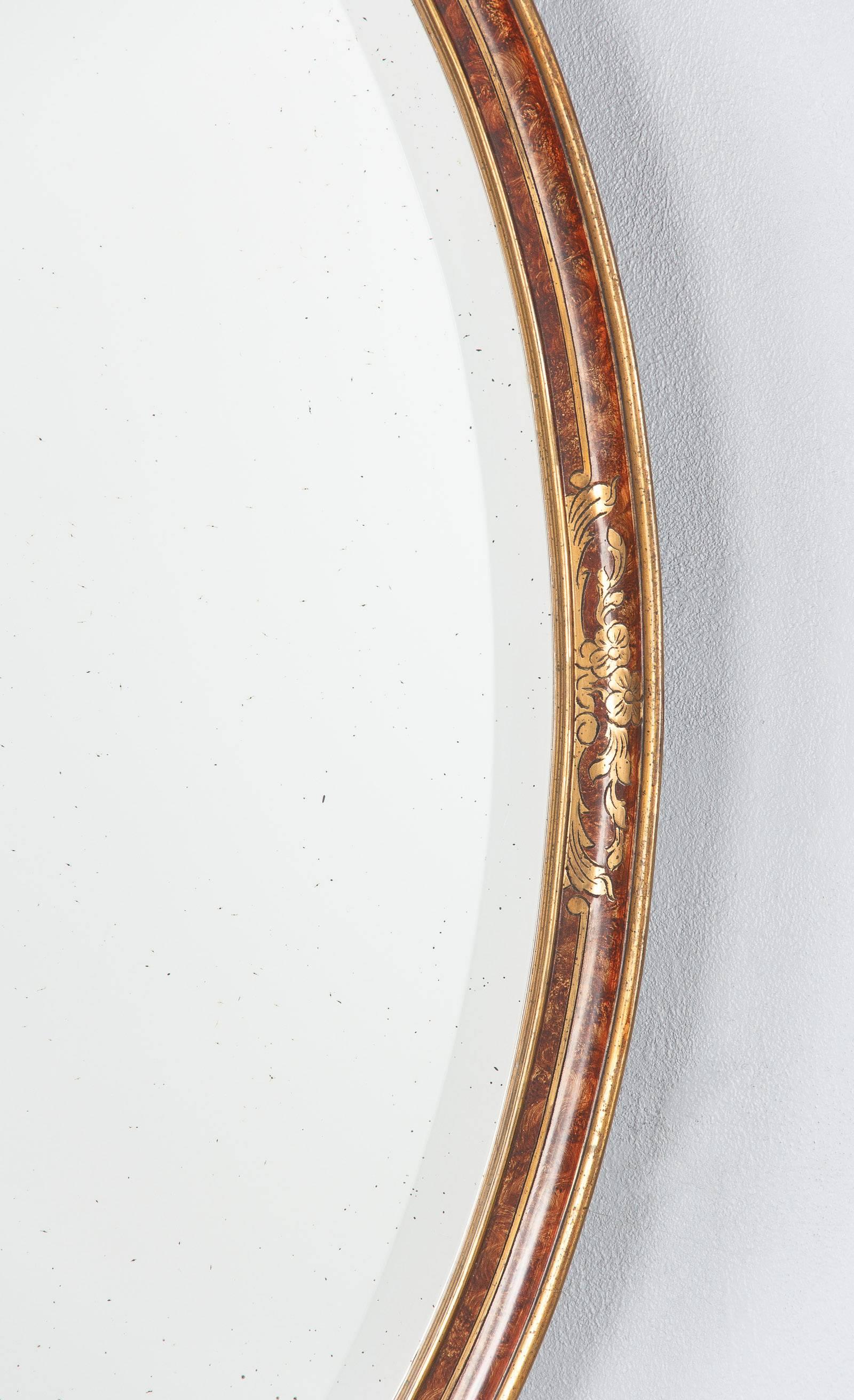 Early 20th Century French Art Deco Oval Mirror, circa 1925