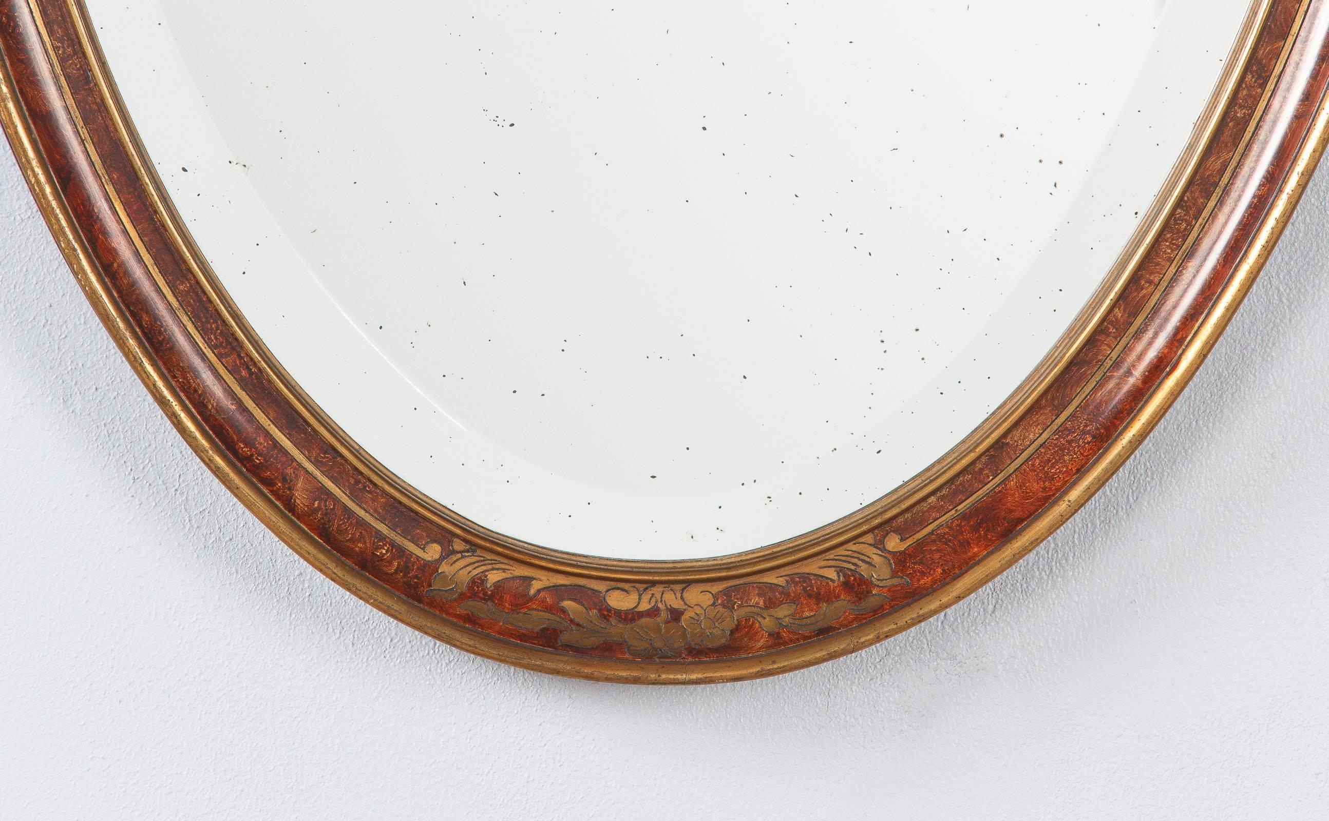 French Art Deco Oval Mirror, circa 1925 1