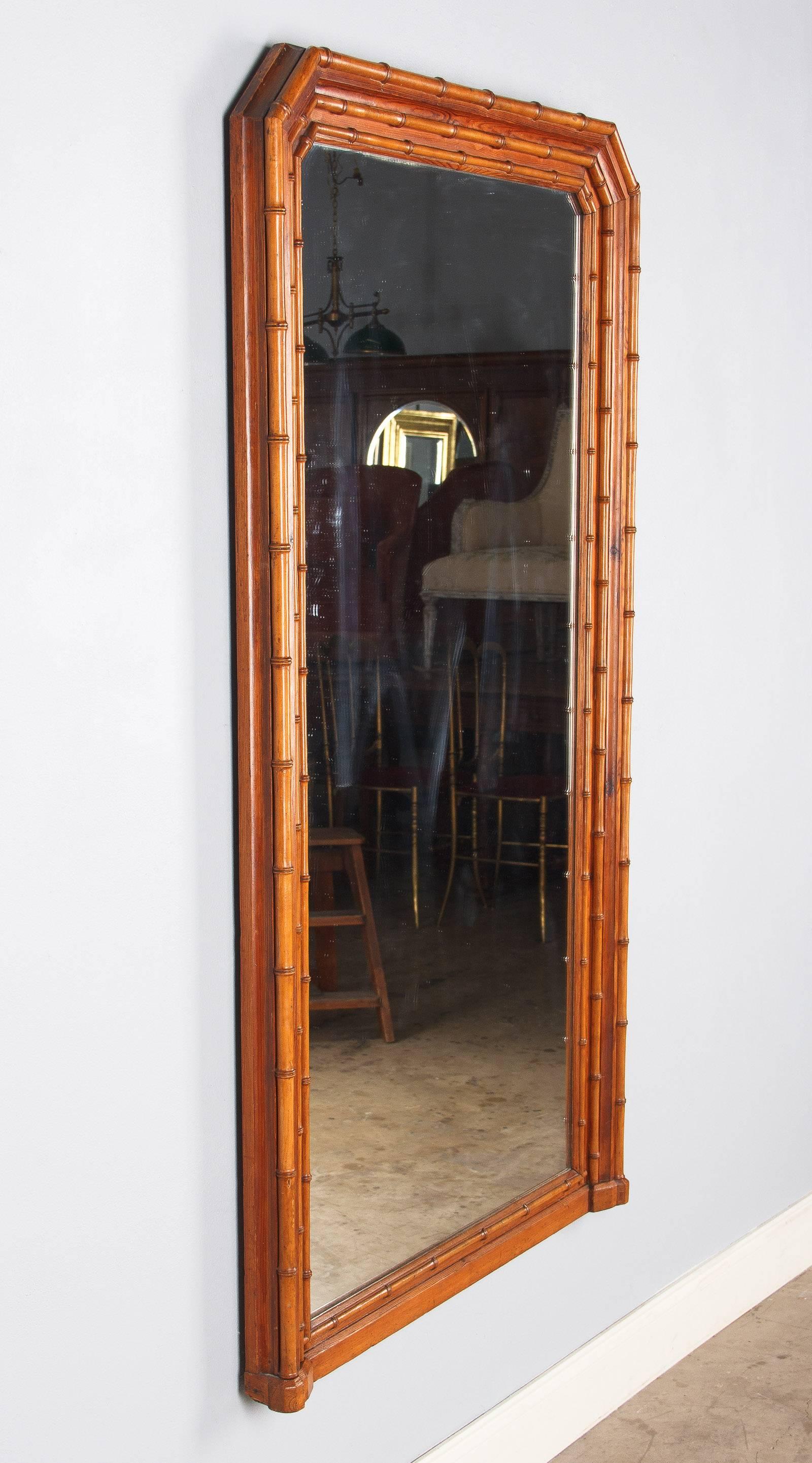 Napoleon III French Colonial Style Bamboo Mirror, Late 1800s 2