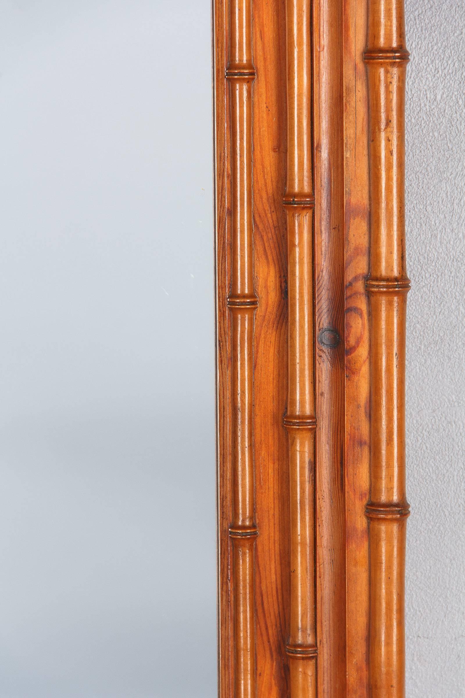 Napoleon III French Colonial Style Bamboo Mirror, Late 1800s In Good Condition In Austin, TX