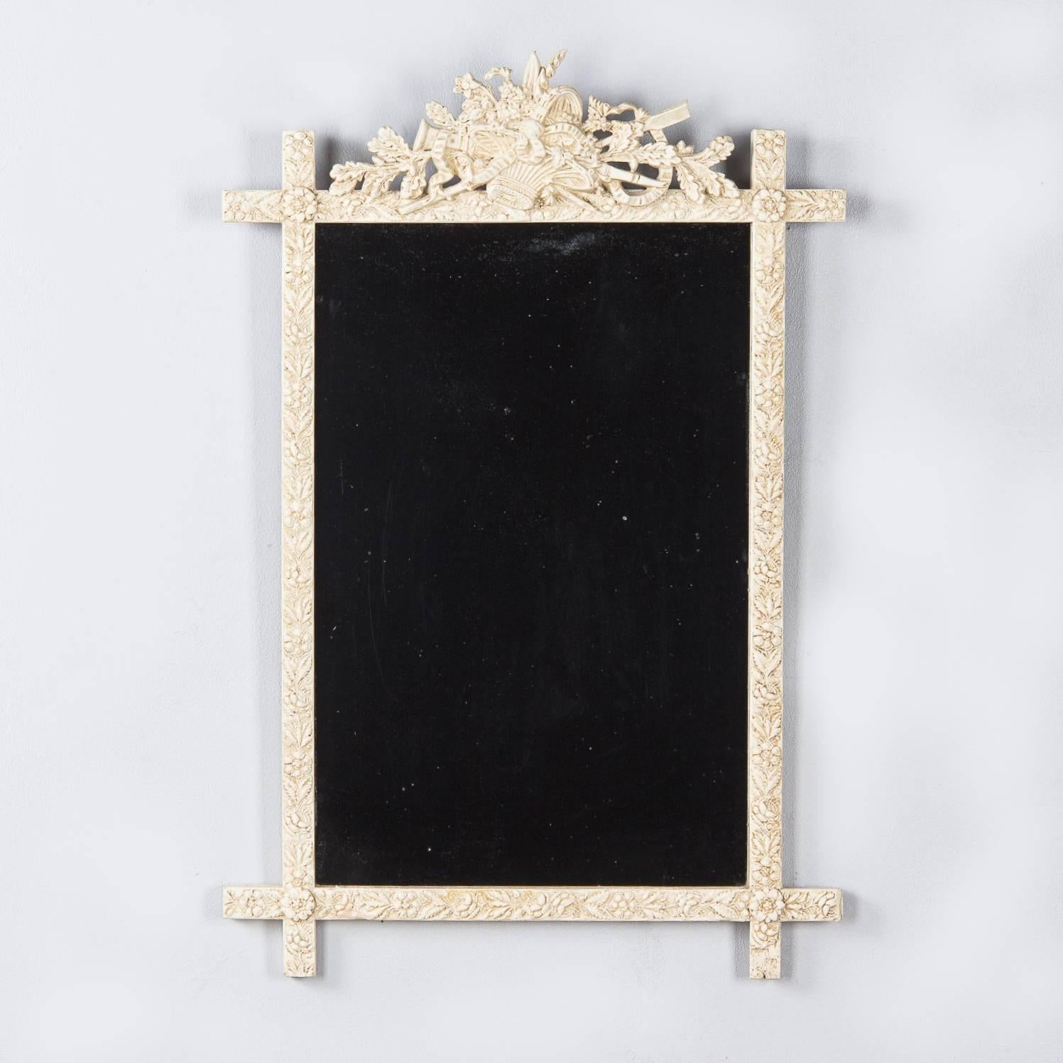 French Louis XVI Style Painted Mirror, Late 1800s 5