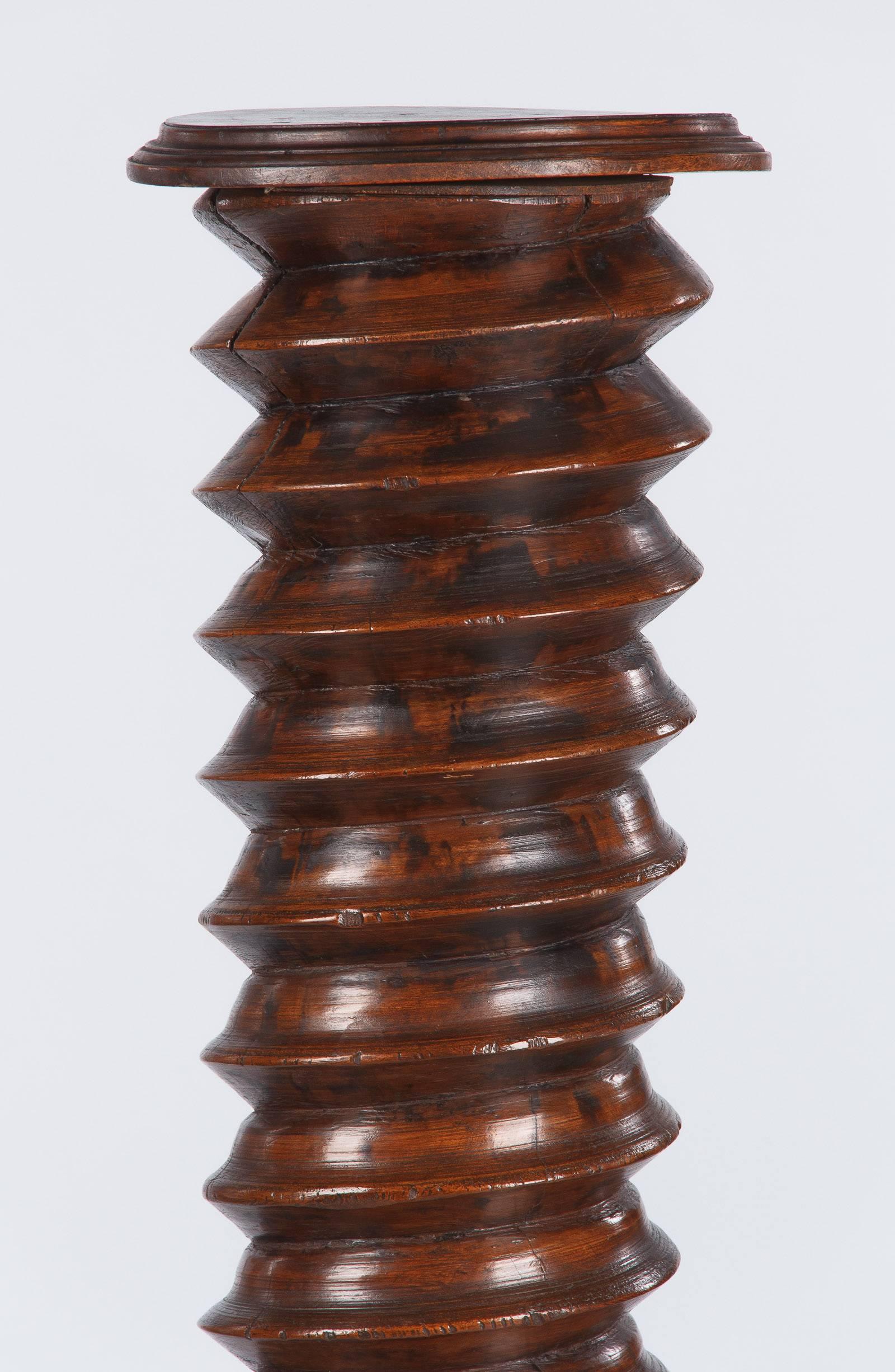 Country French 19th Century Wine Press Screw Pedestal