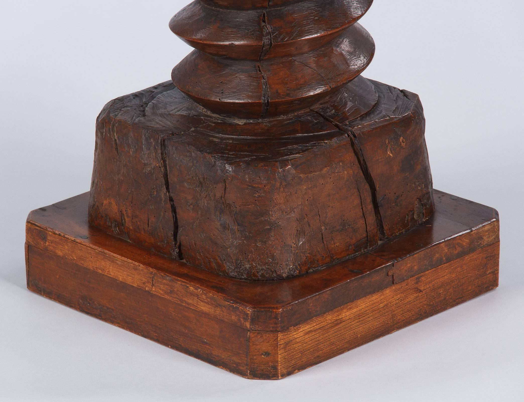 French 19th Century Wine Press Screw Pedestal 4