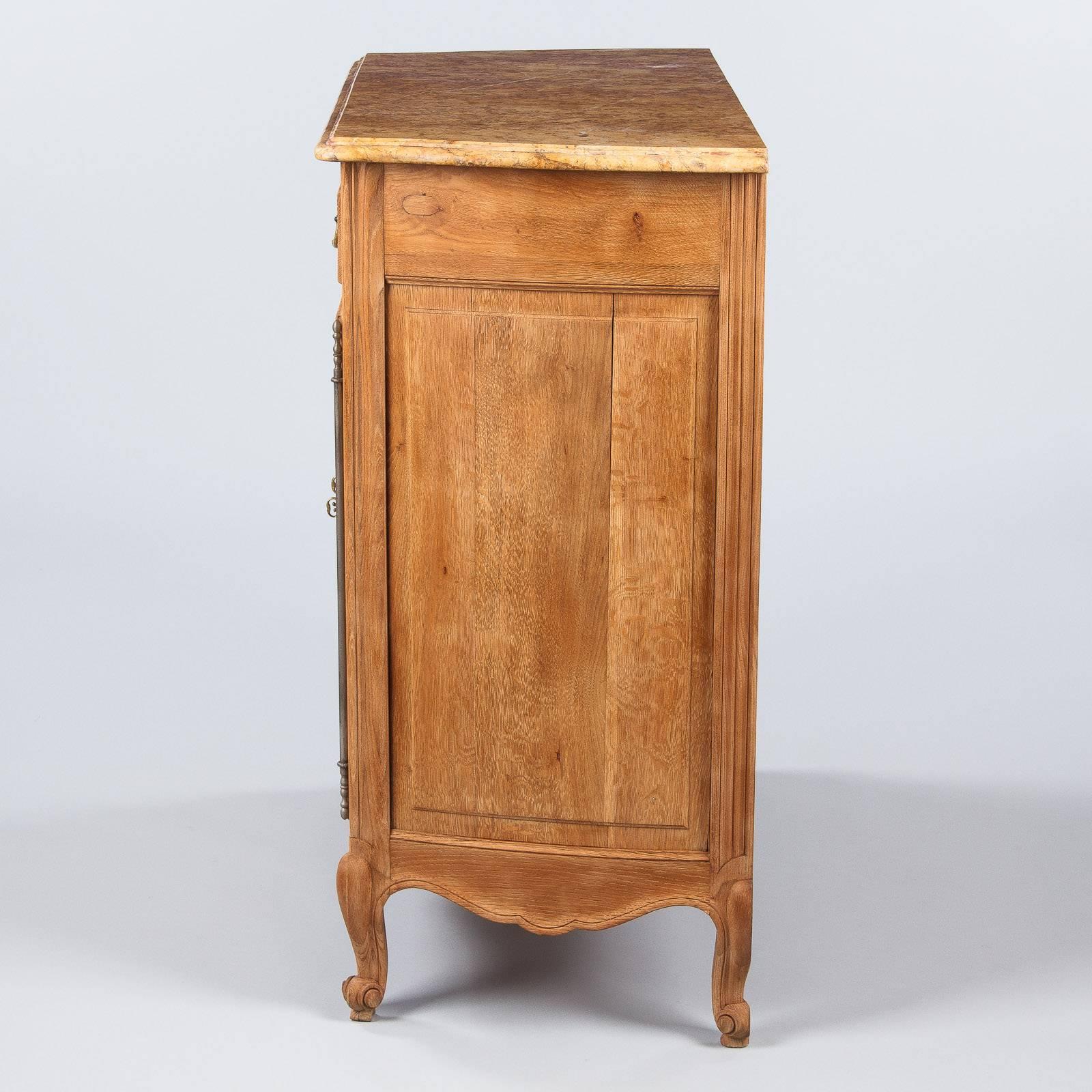 Louis XV Style Marble-Top Natural Oak Buffet, circa 1920s 2