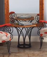 Mid-Century French Hexagonal Side Table with Iron Base