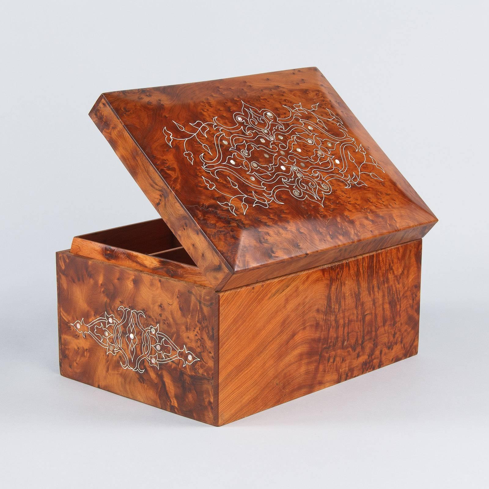 Mother-of-Pearl French Charles X Marquetry Jewelry Box, 1820s