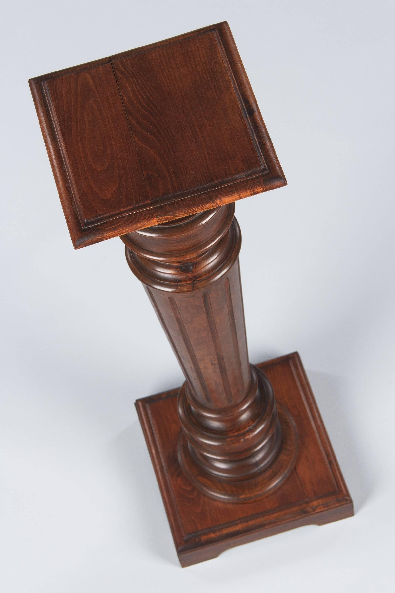 French Louis XVI Style Walnut Pedestal, circa 1900s
