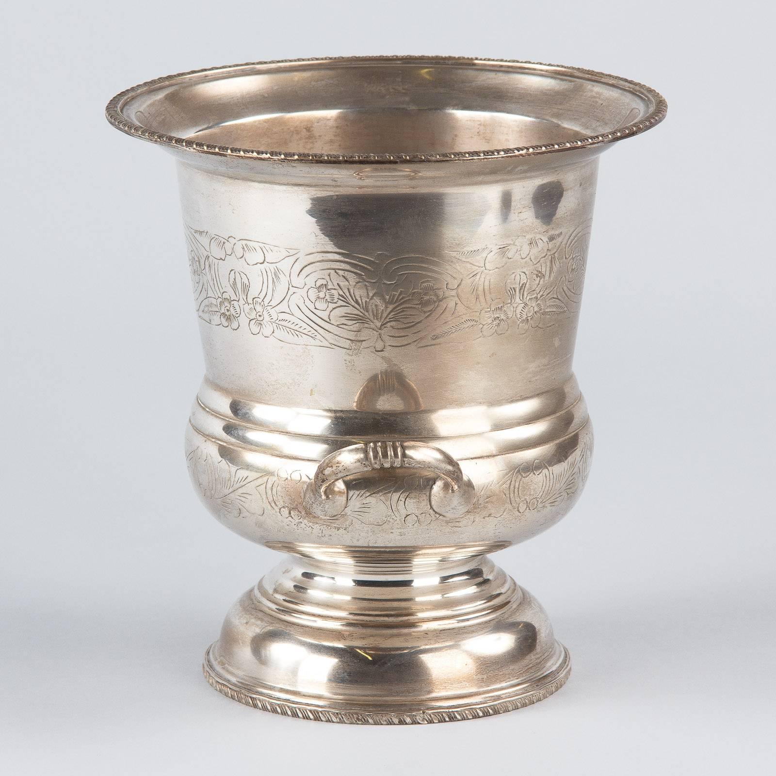 French Silver Metal Champagne Ice Bucket, 1920s 1