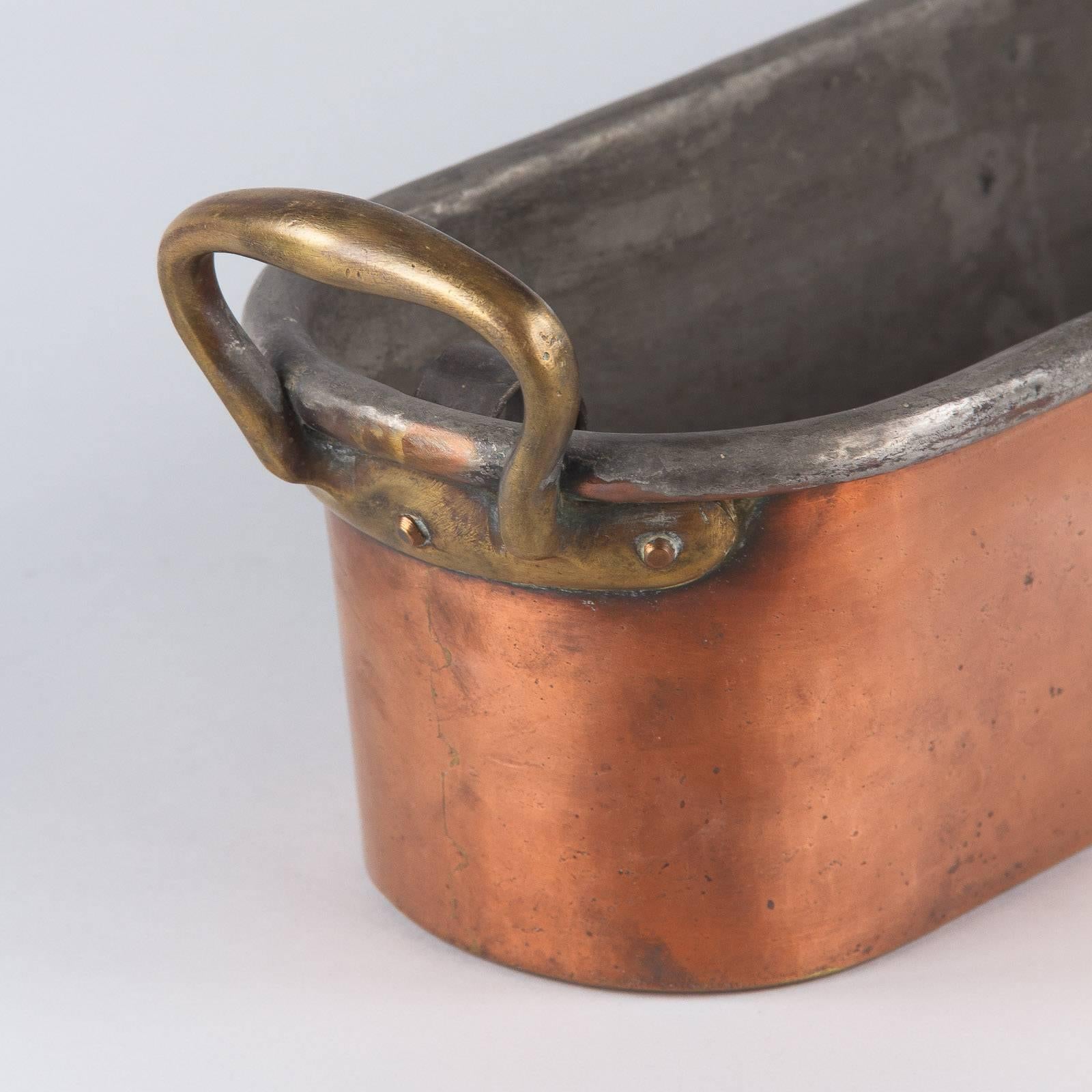 20th Century French Copper Fish Kettle 