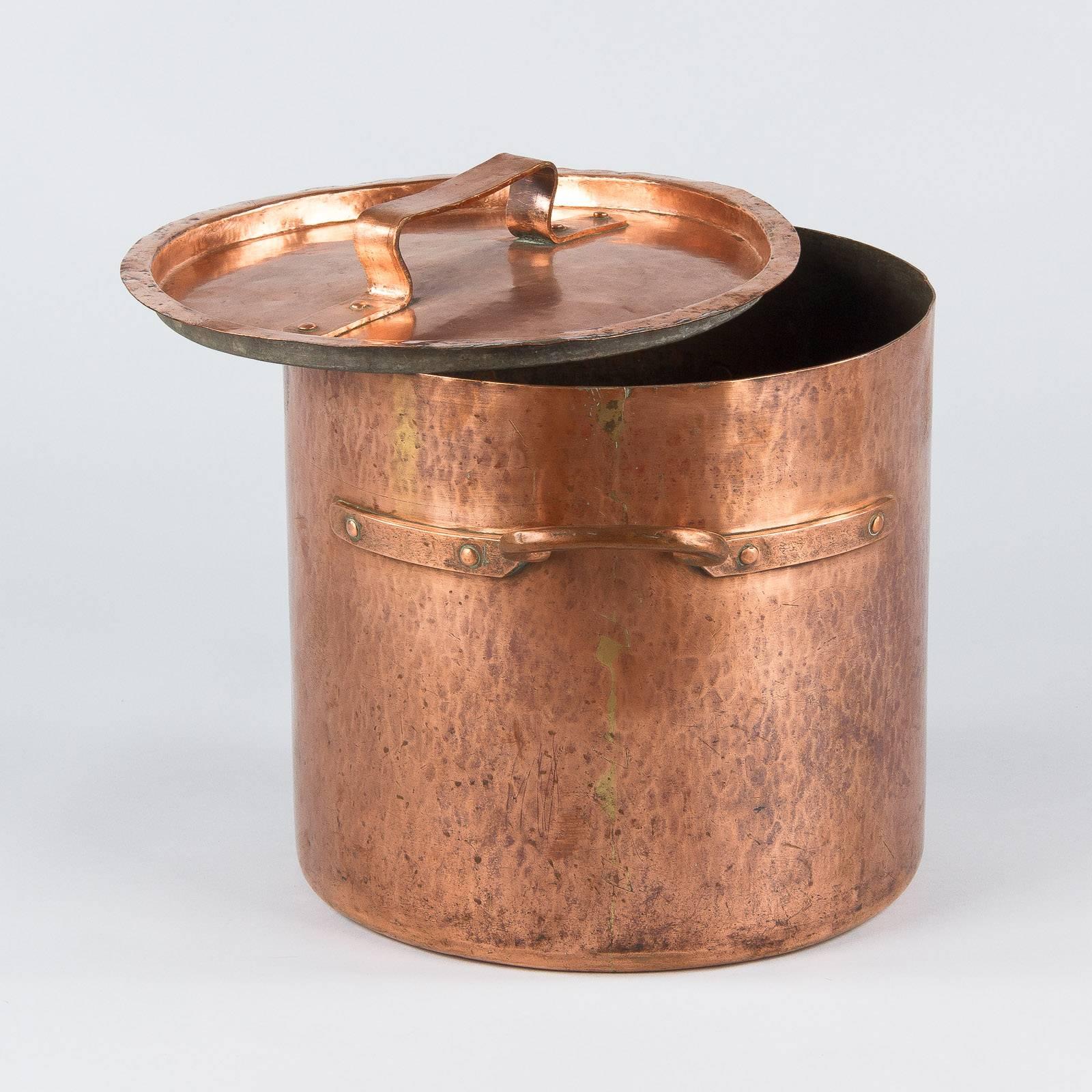 French Provincial French Copper Cauldron, 19th Century