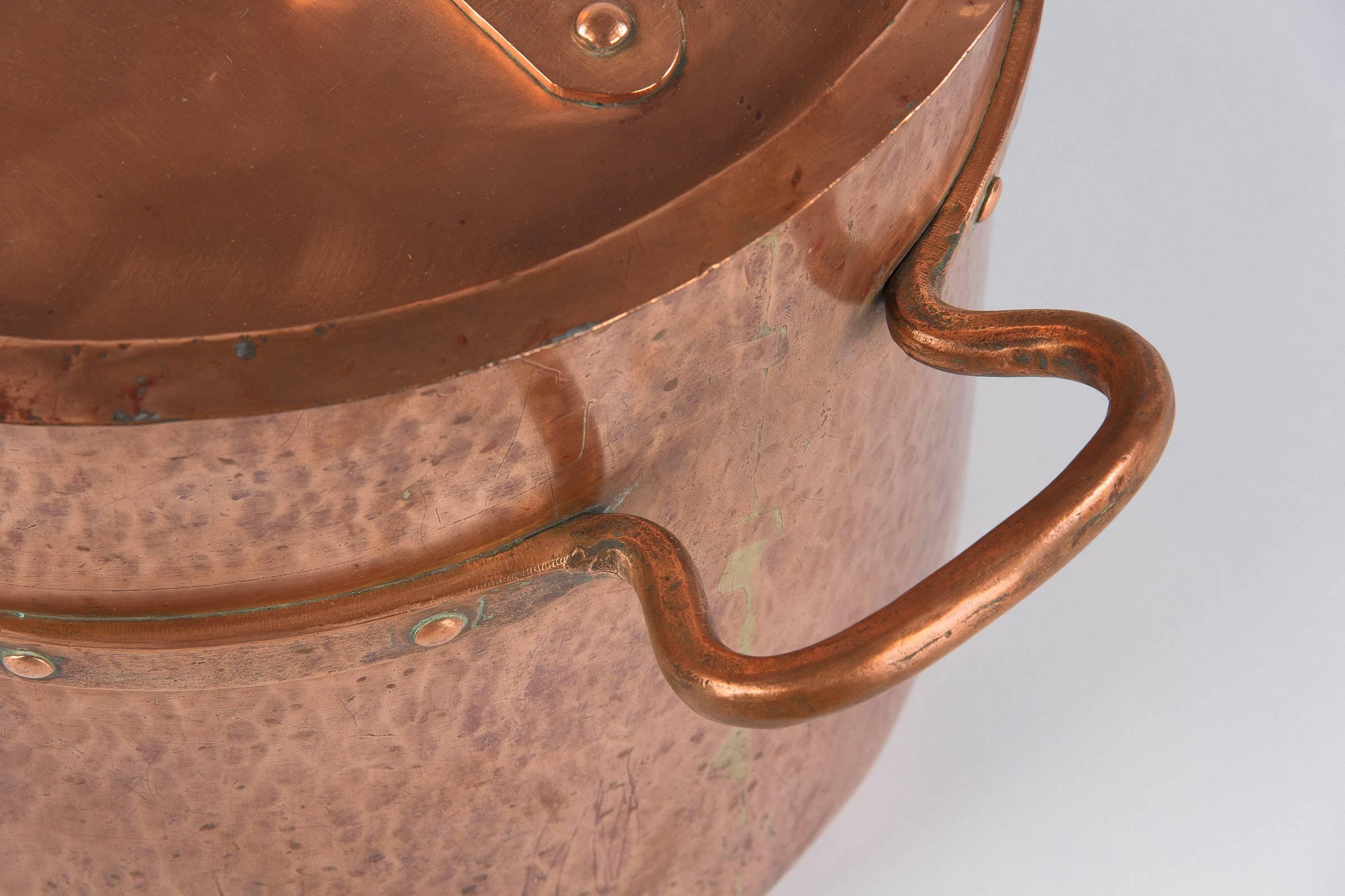 French Copper Cauldron, 19th Century 4