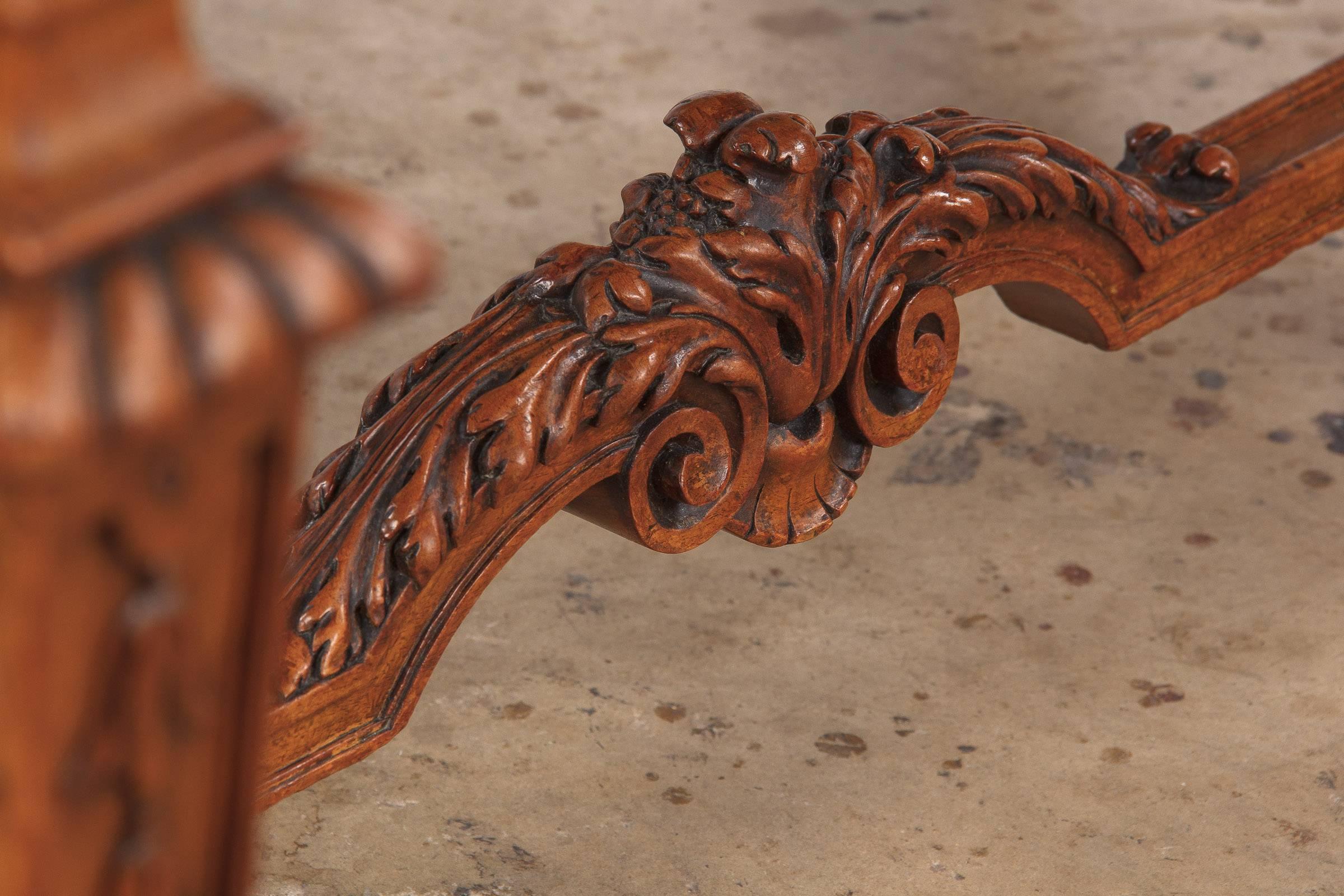 19th Century French Louis XIV Style Marble-Top Hunt Table 2