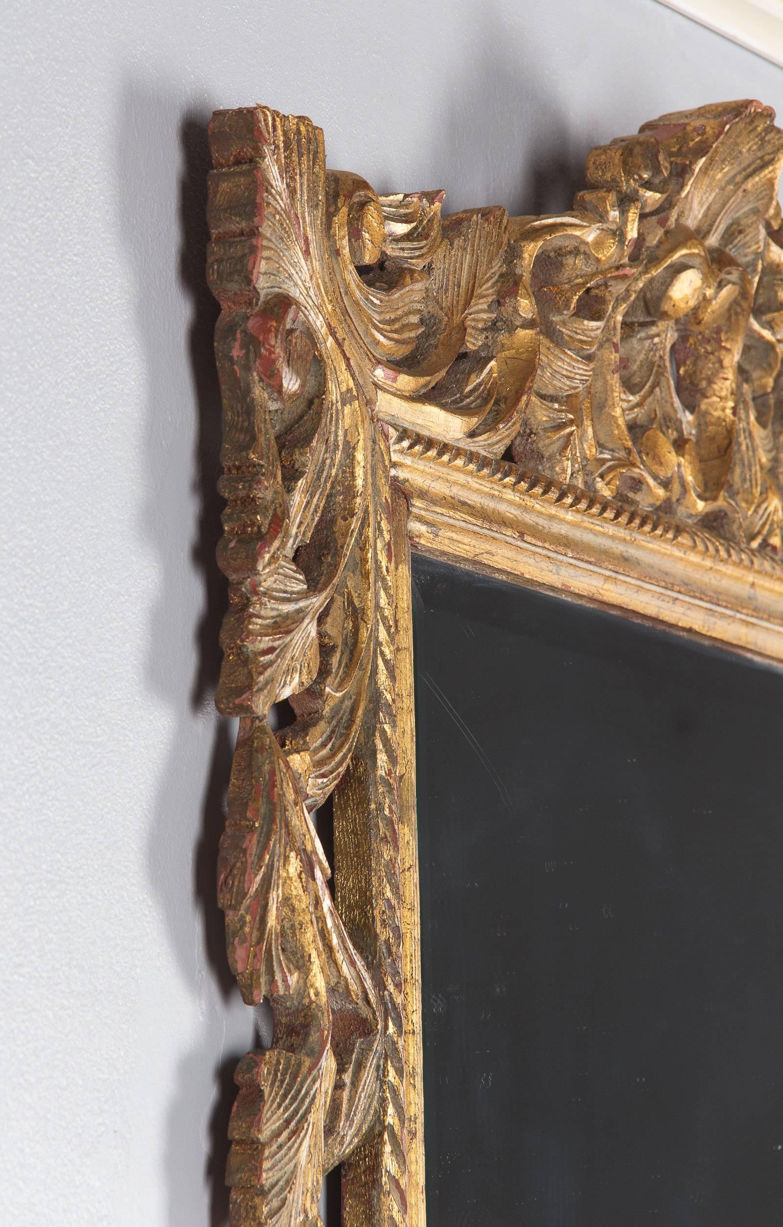 French Rococo Style Mirror with Gilt Wood Frame, Early 1900s 1