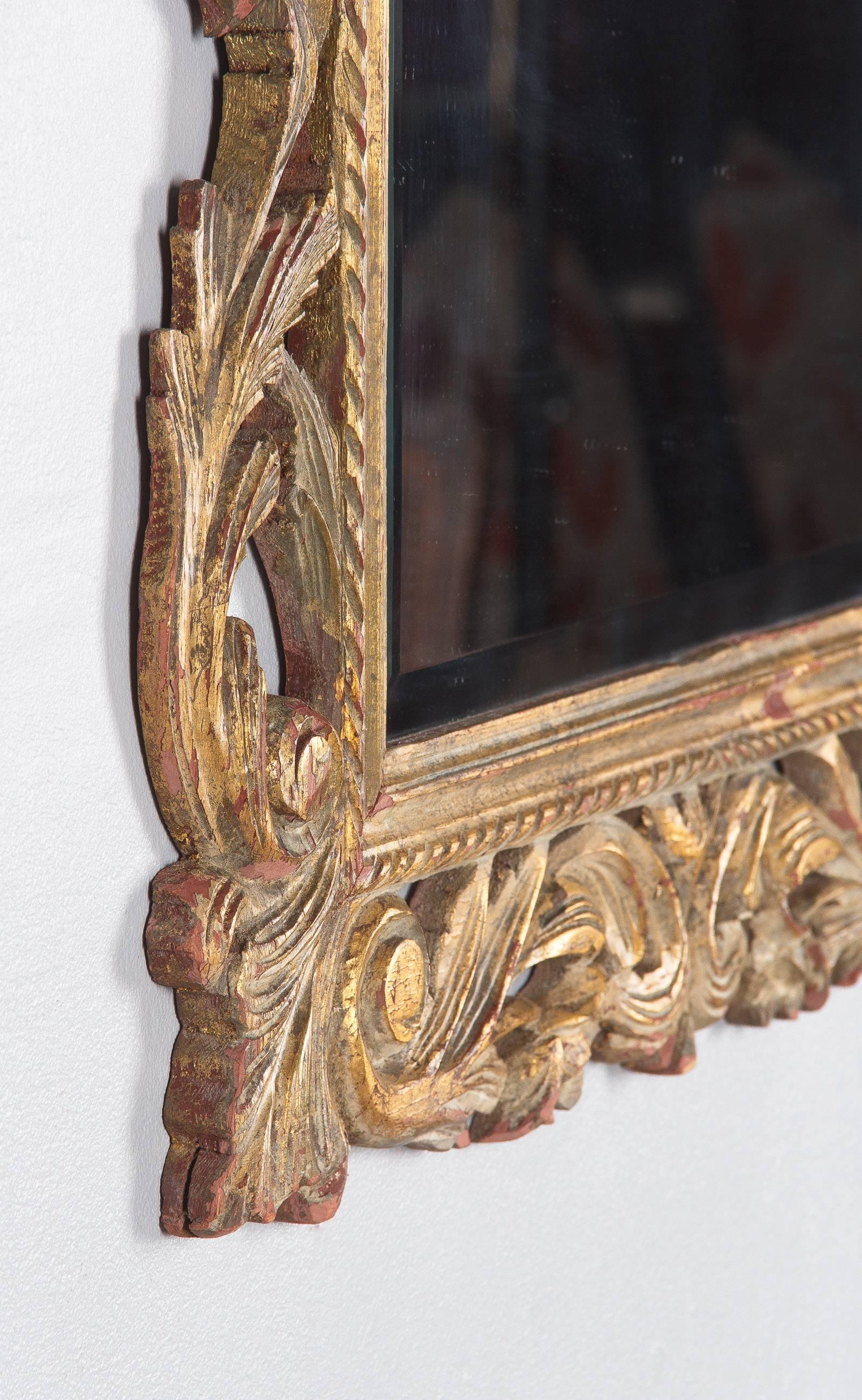 French Rococo Style Mirror with Gilt Wood Frame, Early 1900s 2