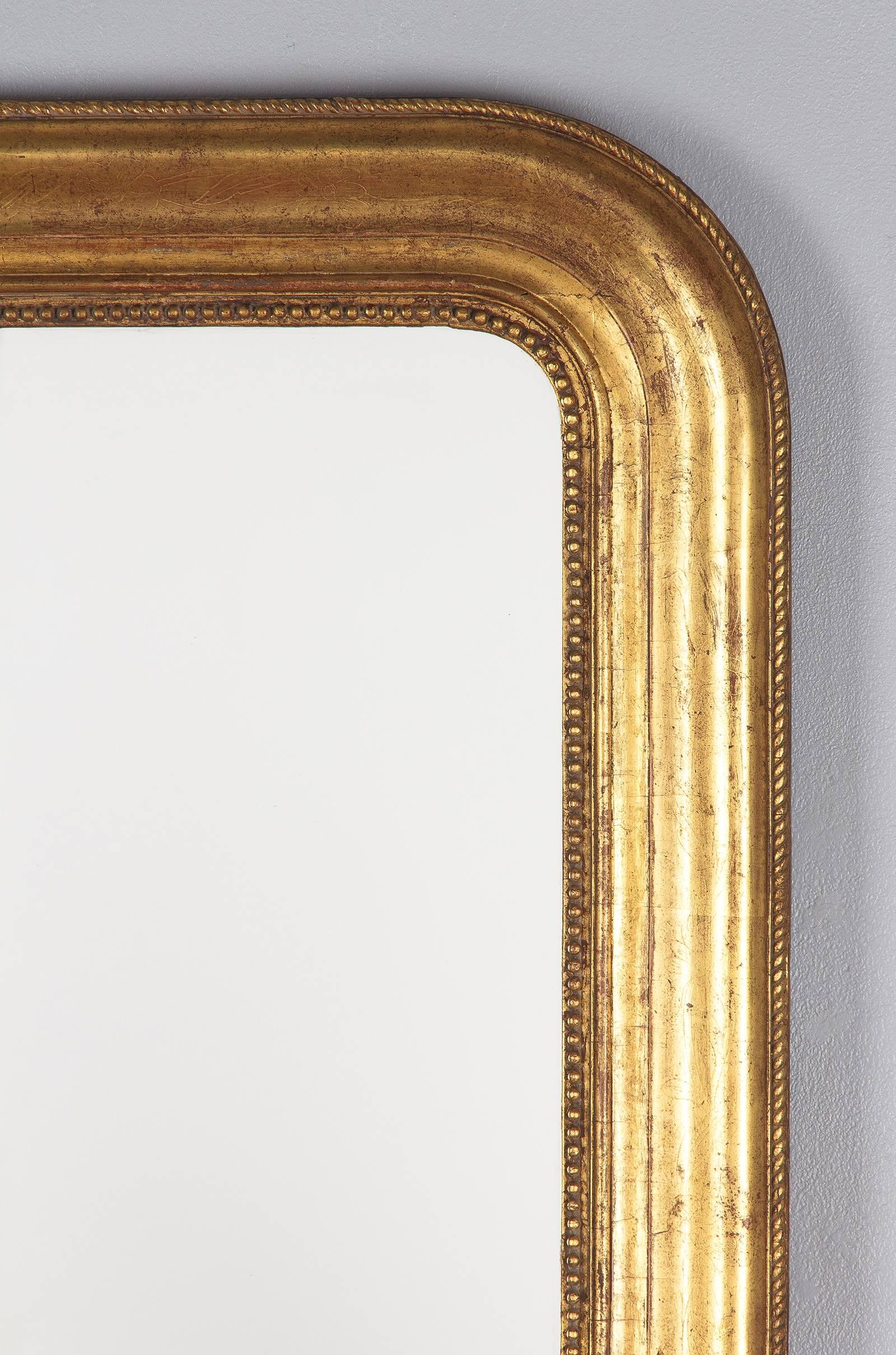 19th Century Giltwood Louis Philippe Mirror In Good Condition In Austin, TX