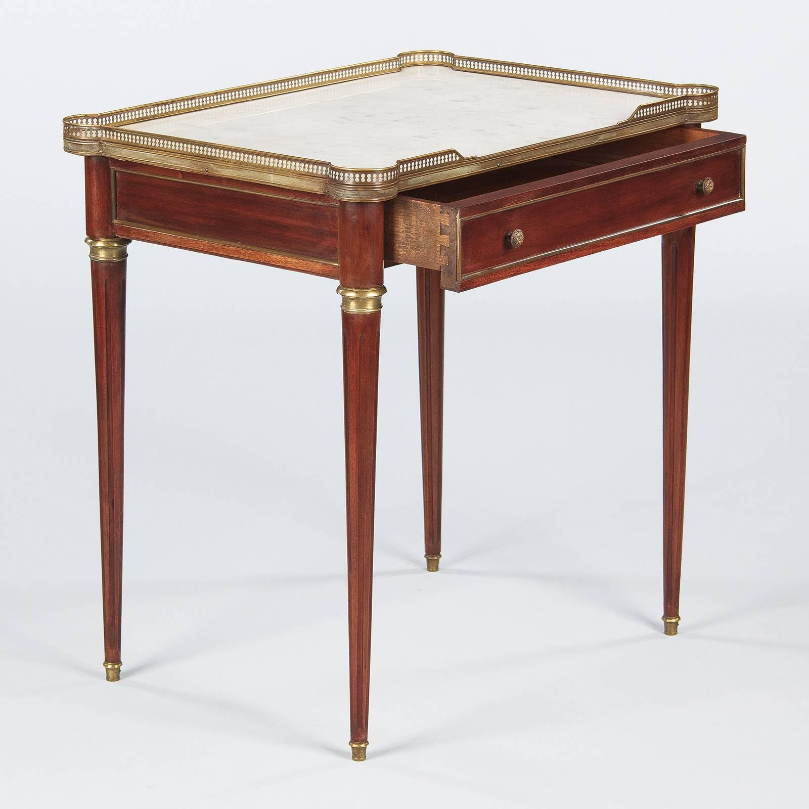Louis XVI Style Marble-Top Rosewood Side or Serving Table, 1900s 2