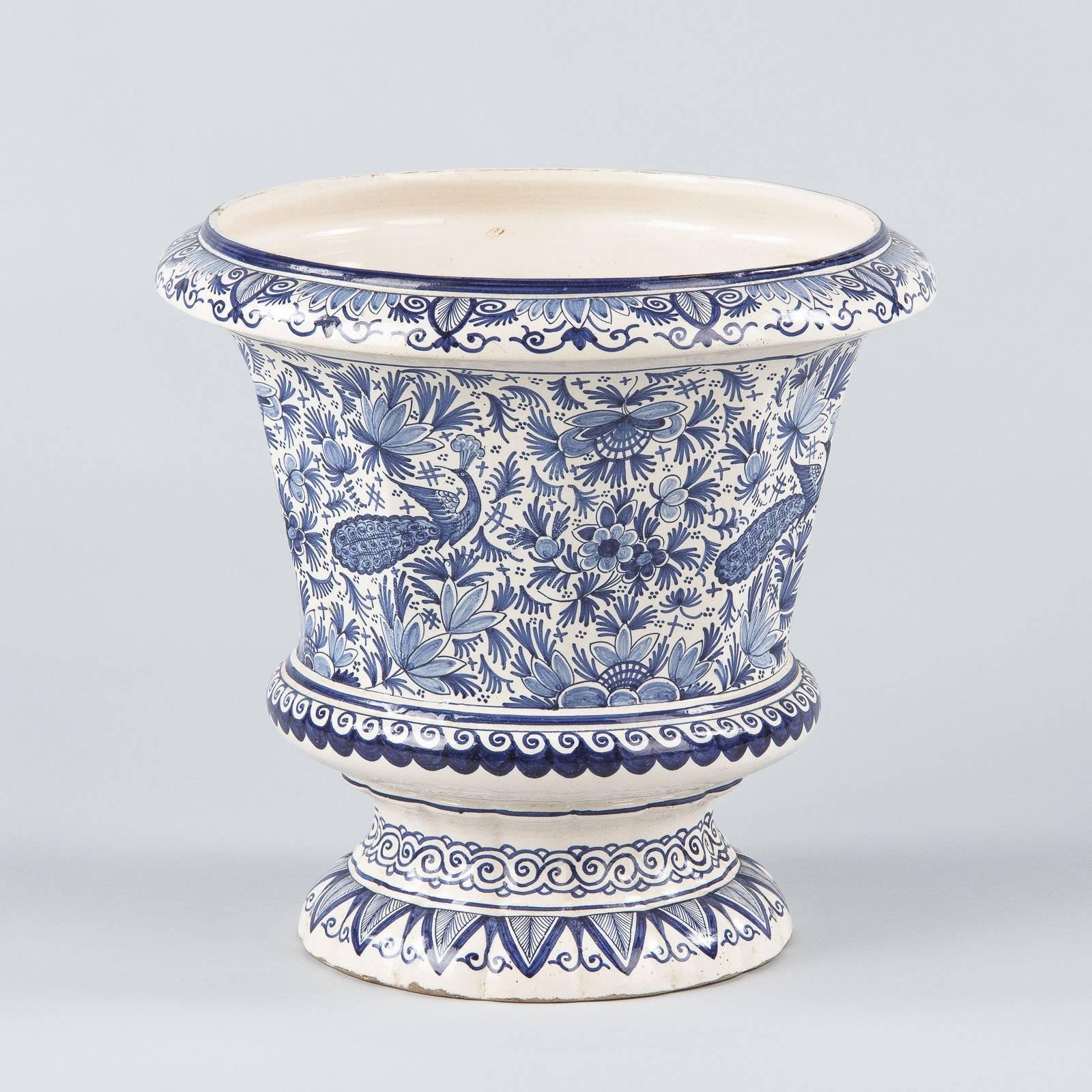 19th Century Blue and White Delft Ceramic Jardinière 2
