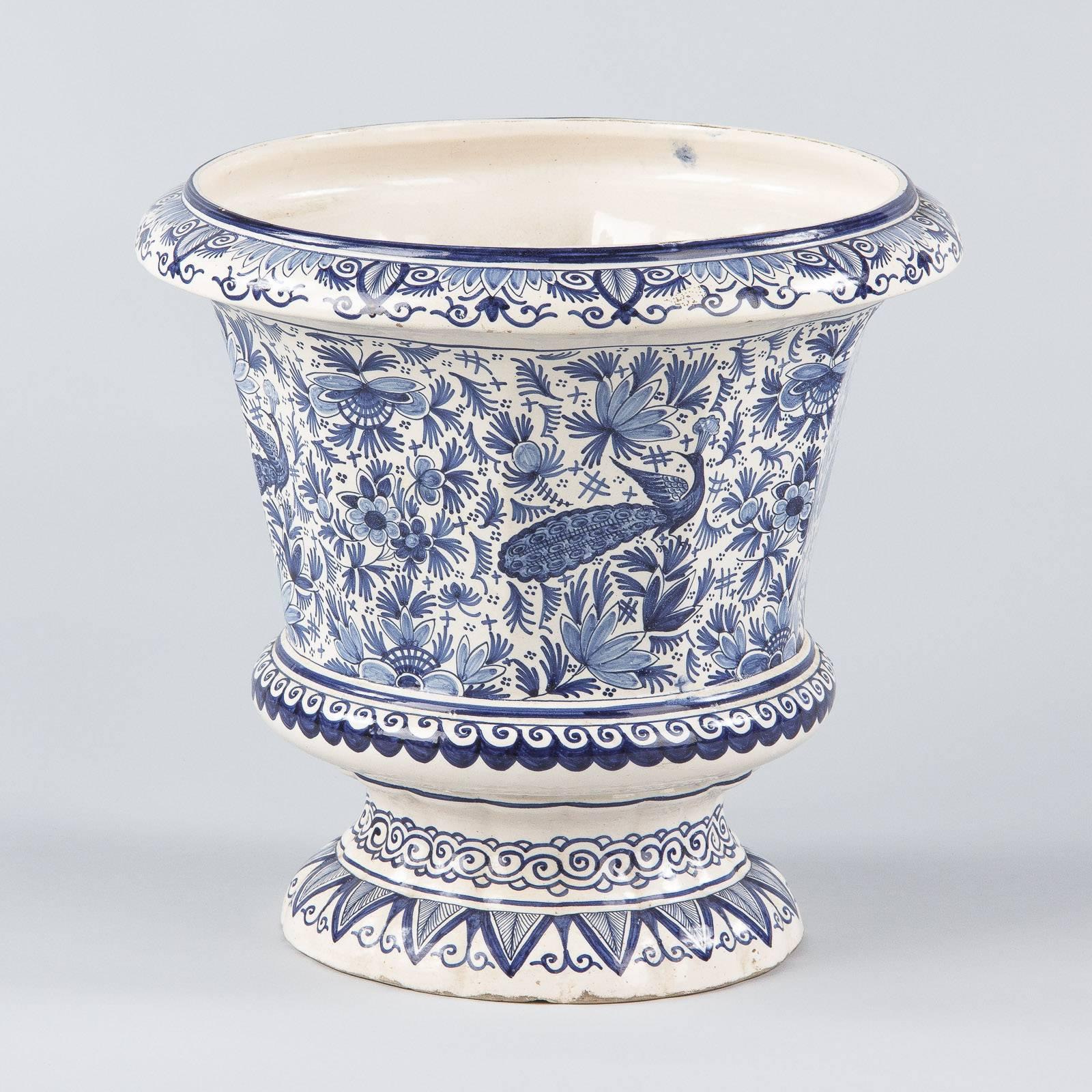 19th Century Blue and White Delft Ceramic Jardinière 1