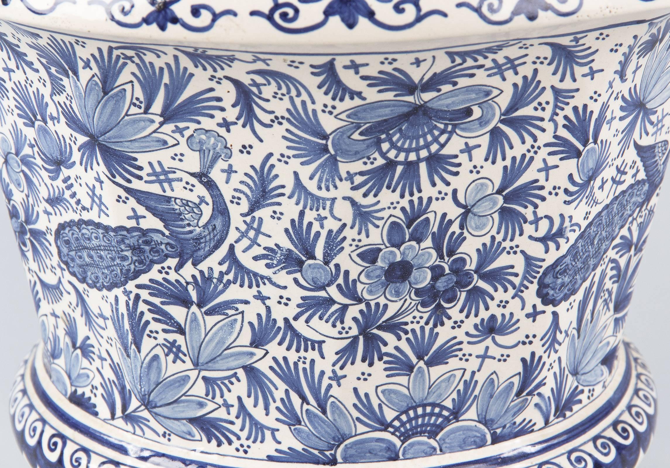 19th Century Blue and White Delft Ceramic Jardinière 3