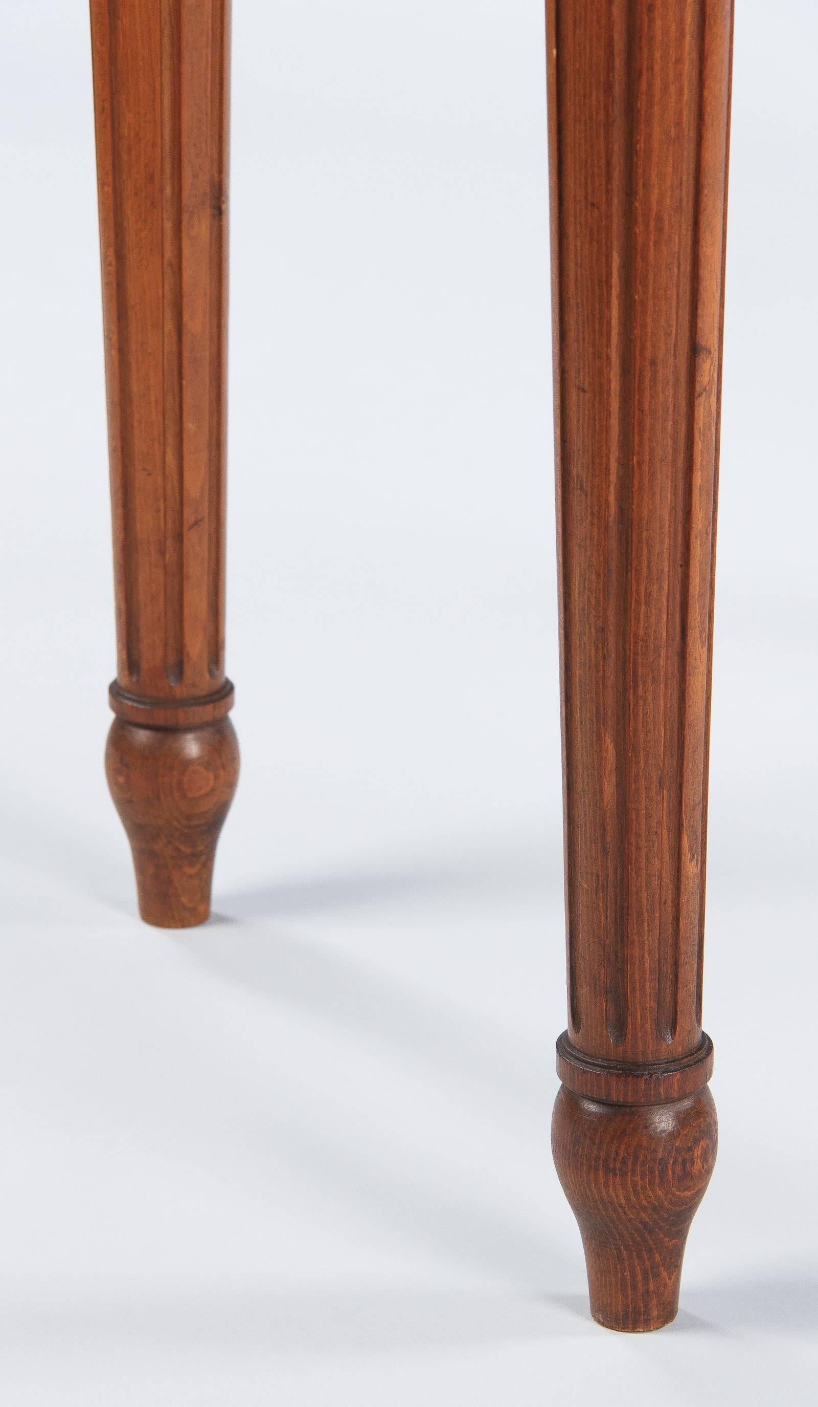Early 1900s Louis XVI Style Cherrywood Oval Side Table 1