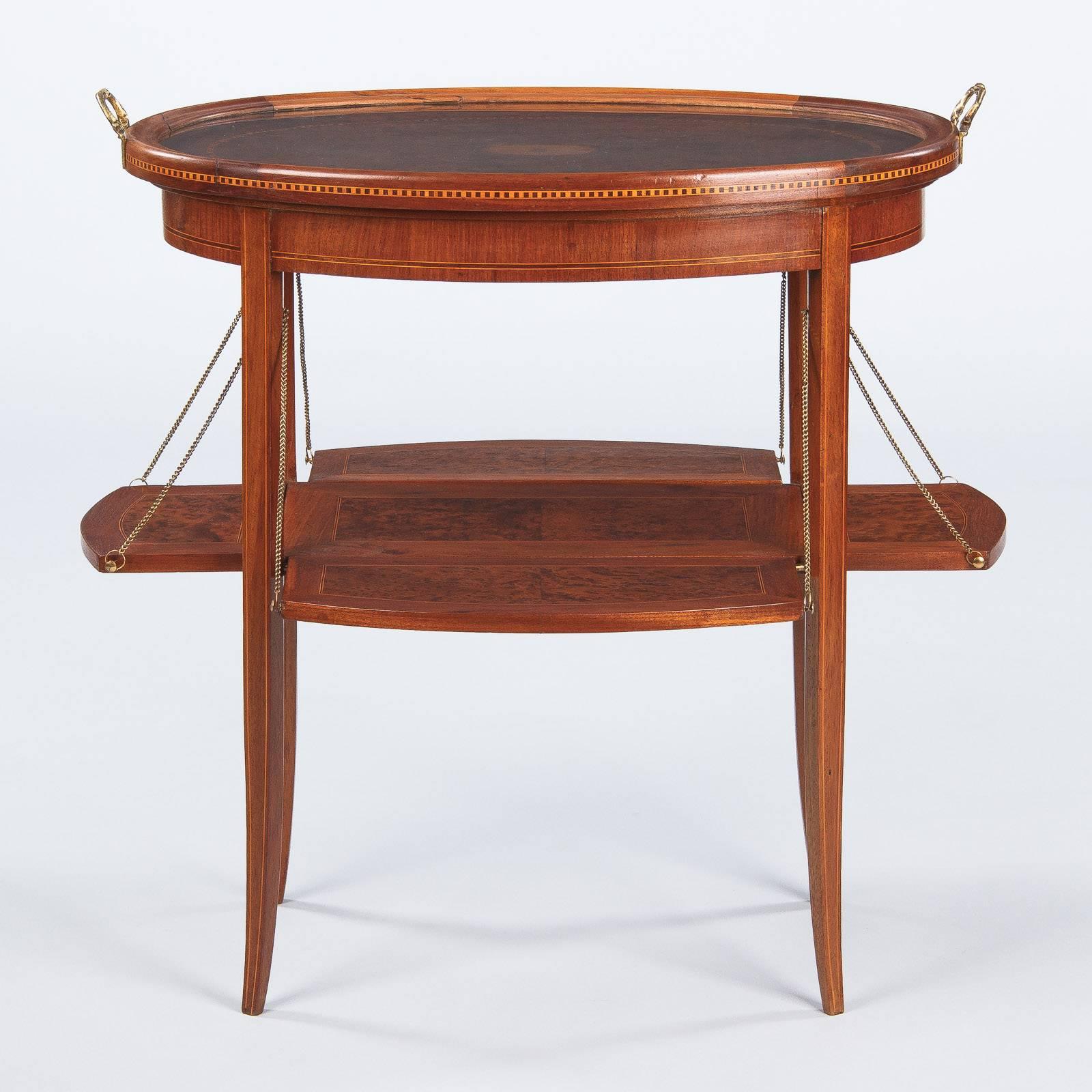 French Neoclassical Cherrywood and Elm Serving Table, 1900s 4