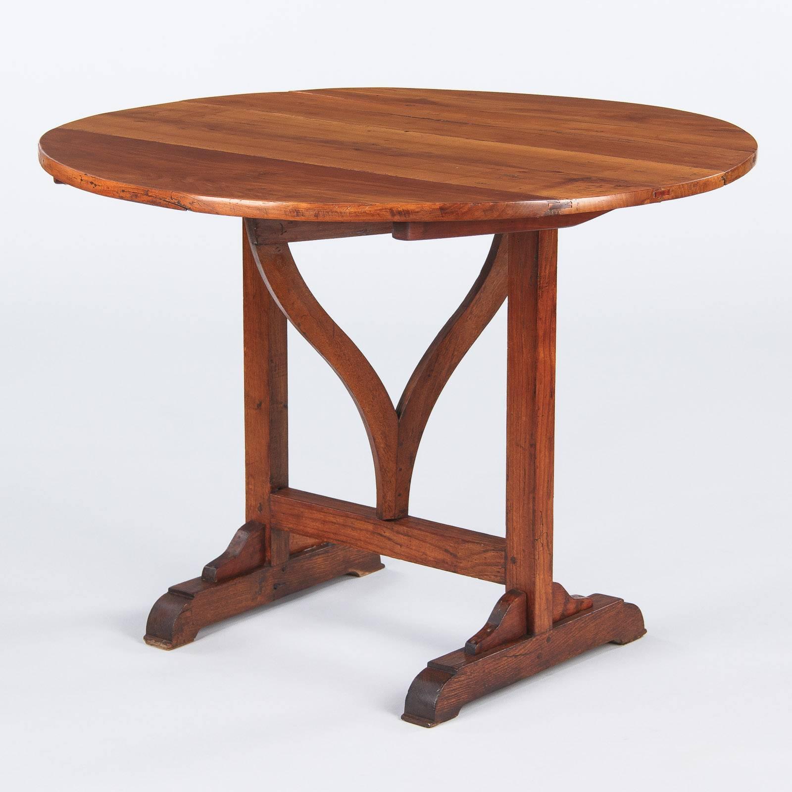 19th Century French Cherrywood Tilt-Top Wine Tasting Table 3