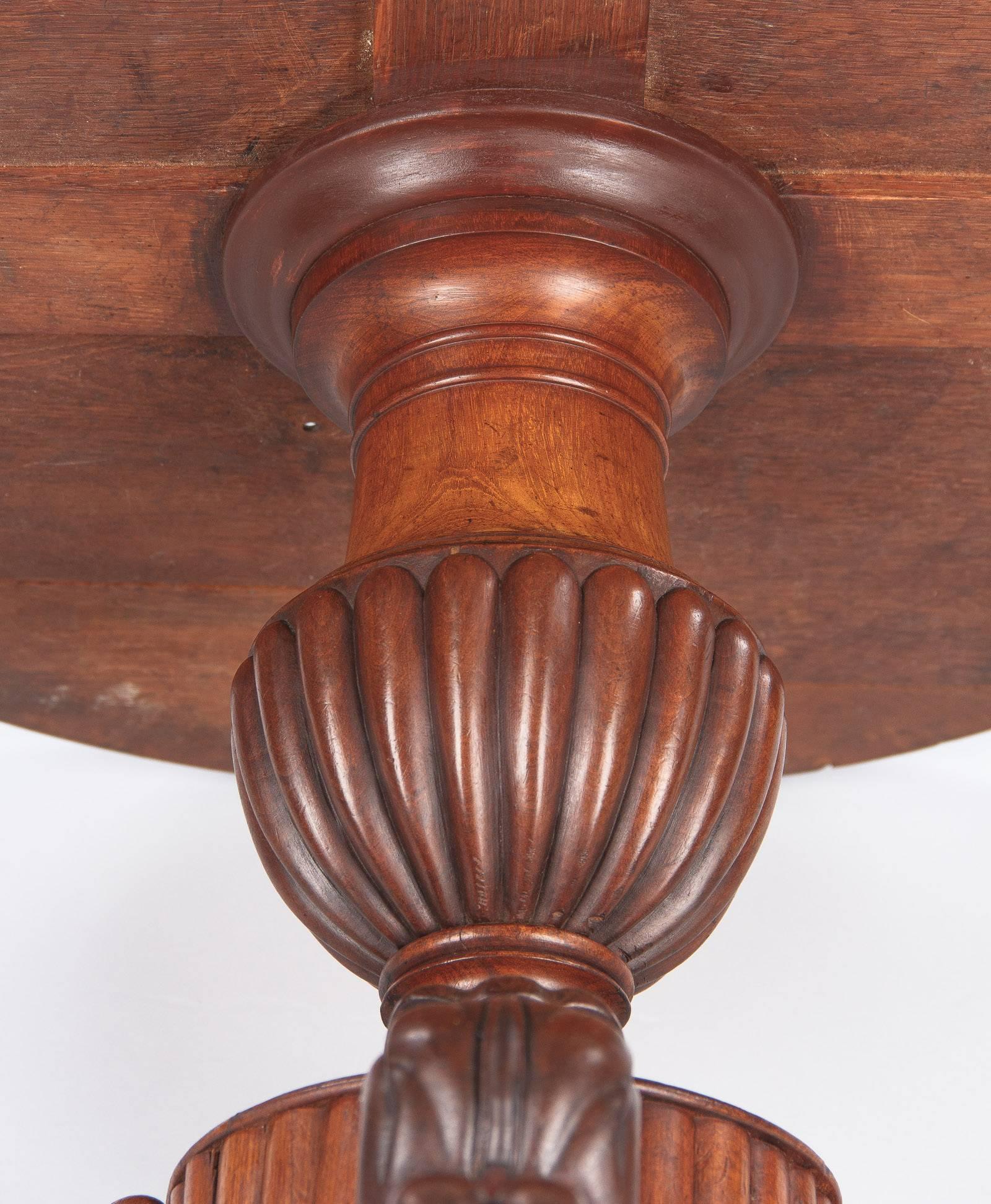 French Napoleon III Marble Top Pedestal Table, 1870s 4