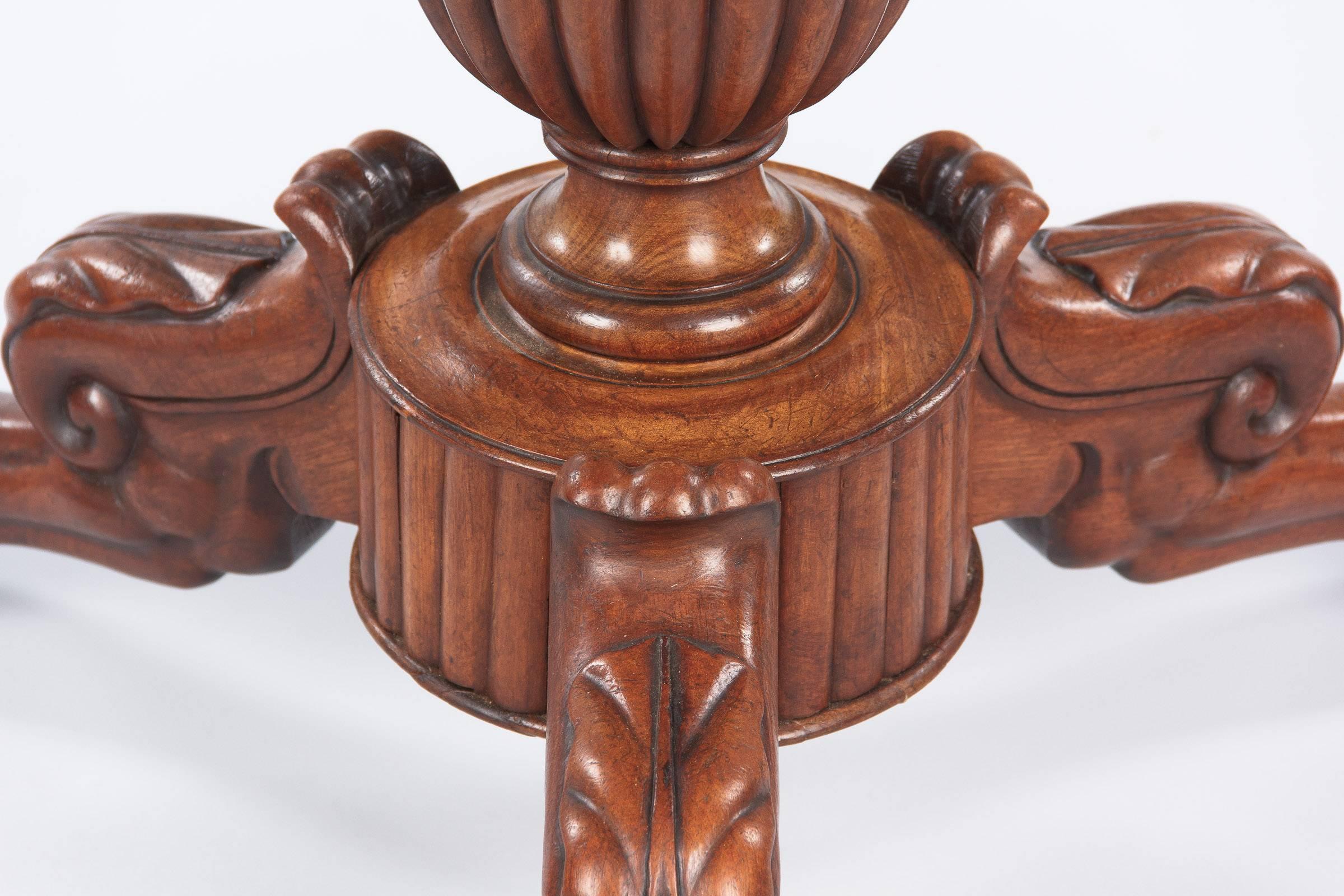 French Napoleon III Marble Top Pedestal Table, 1870s 5