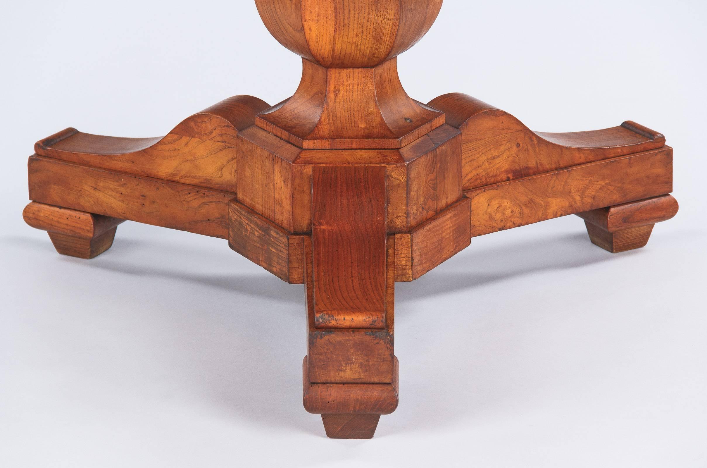 French Charles X Period Ashwood Pedestal Table, Early 1800s 1
