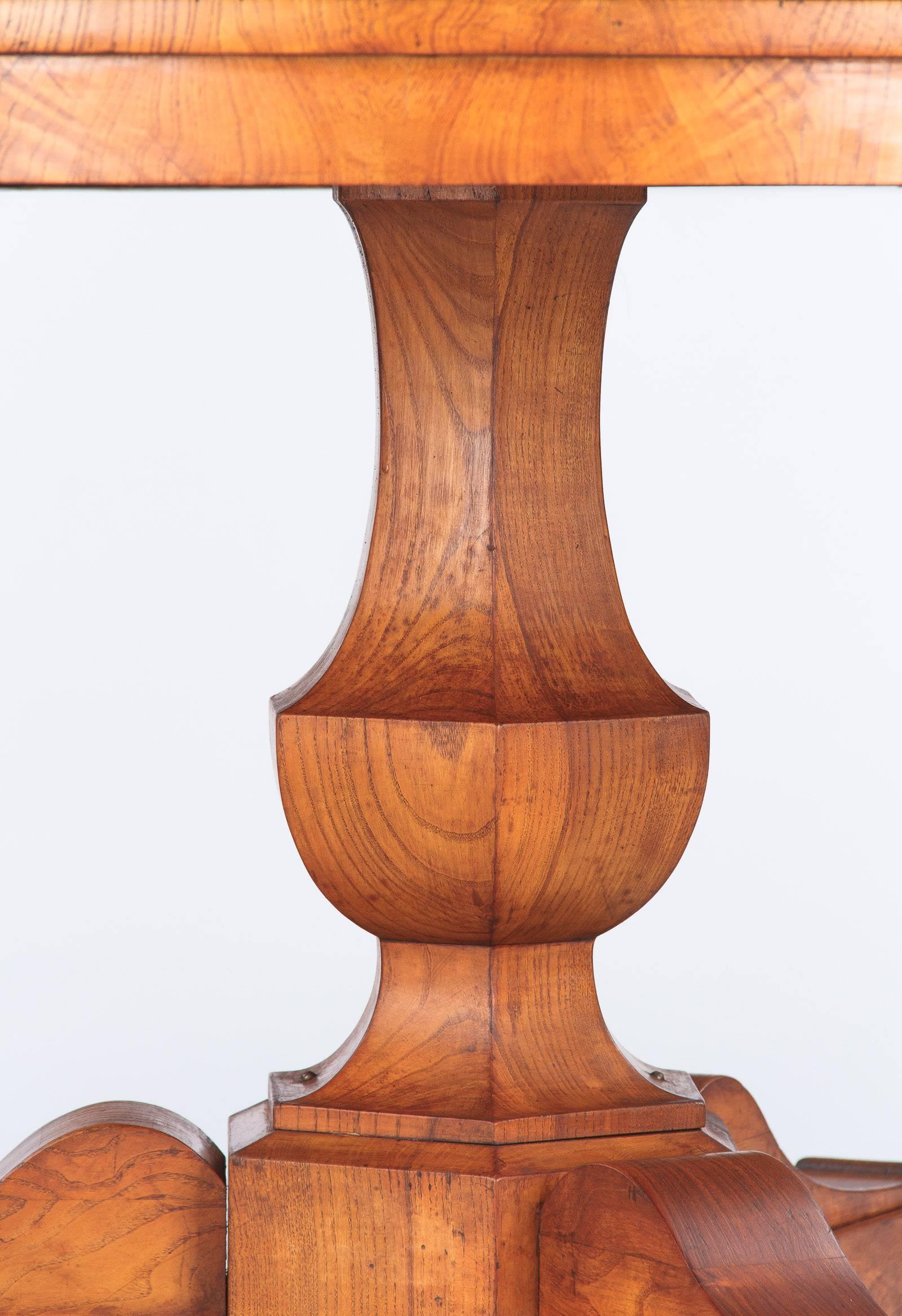 19th Century French Charles X Period Ashwood Pedestal Table, Early 1800s