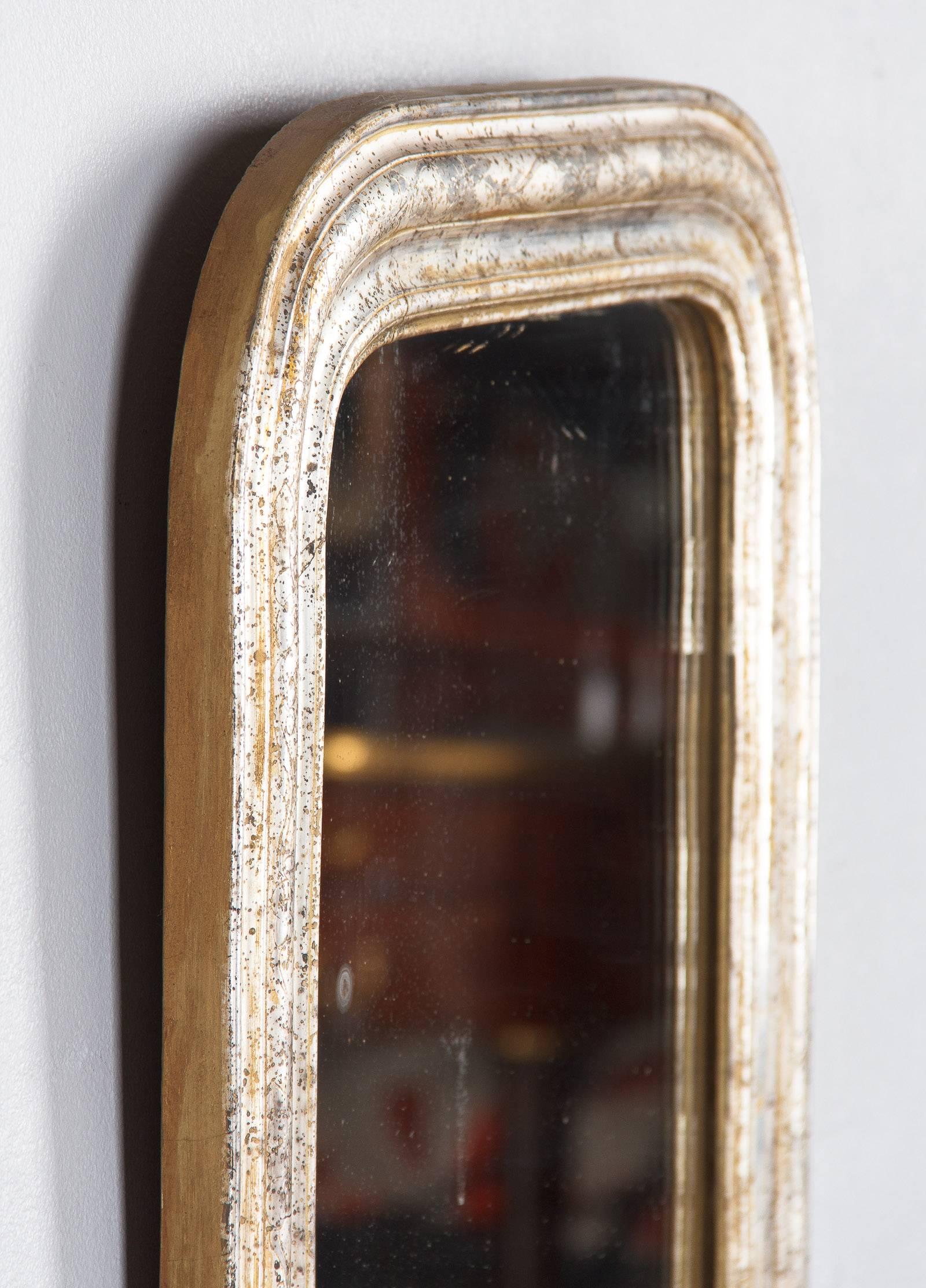 19th Century Louis Philippe Silver Gilt Mirror 2