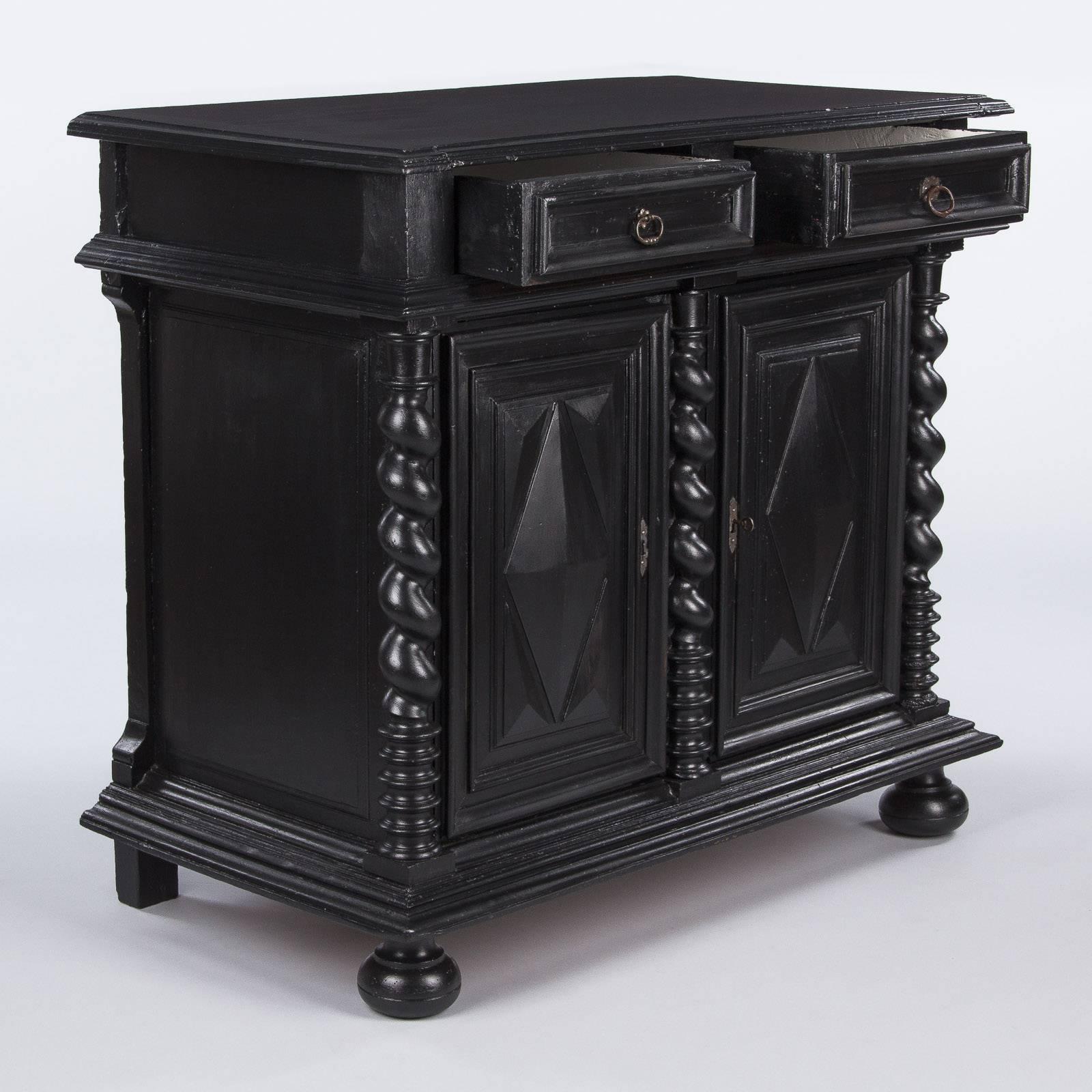 Black French Louis XIII Buffet, 18th Century In Good Condition In Austin, TX