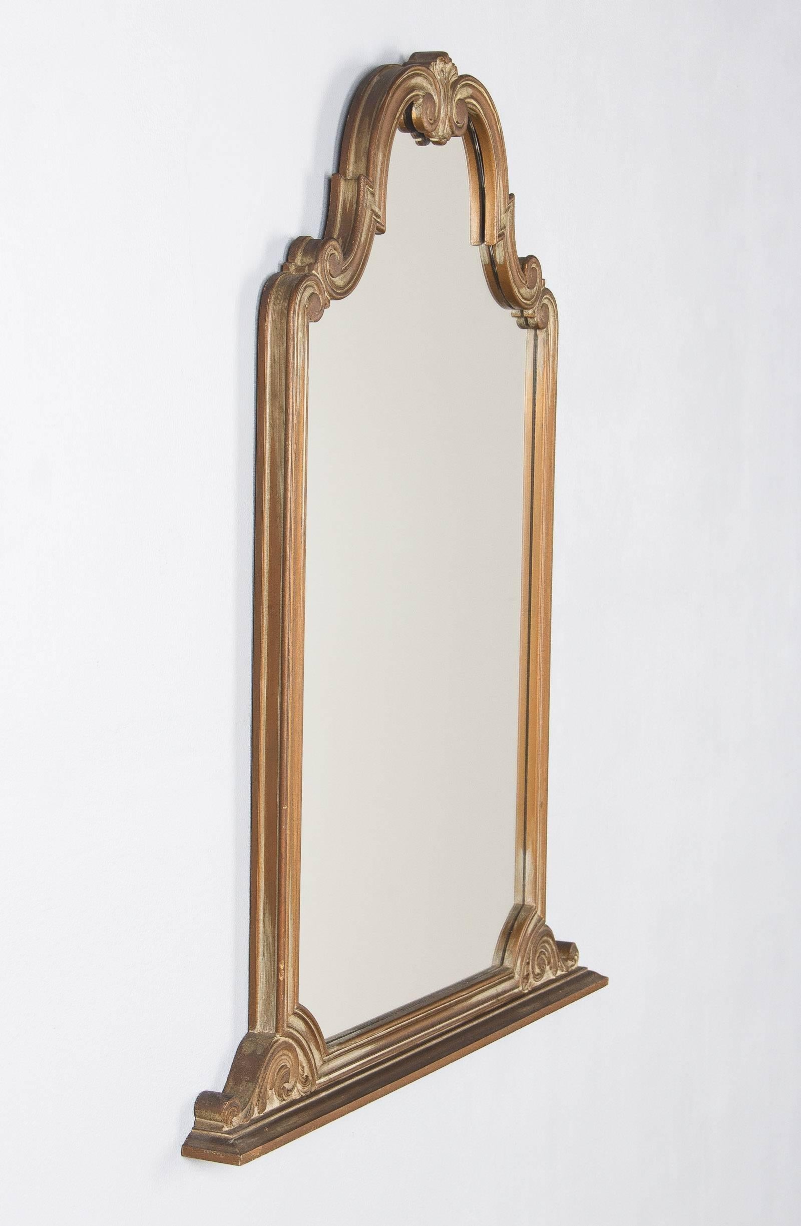 French Louis XV Style Painted Mirror, 1940s