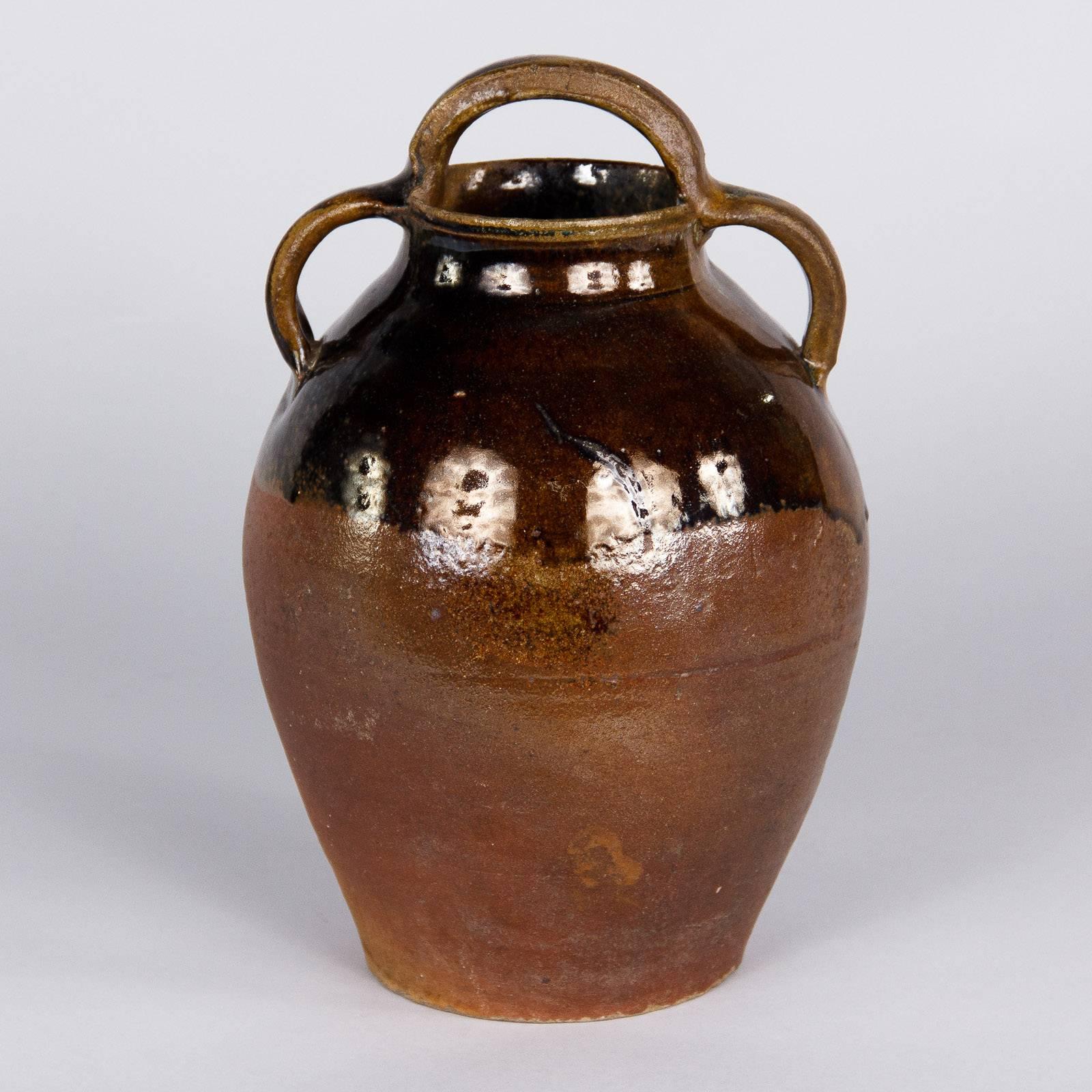 Glazed 19th Century French Terracotta Water Jar